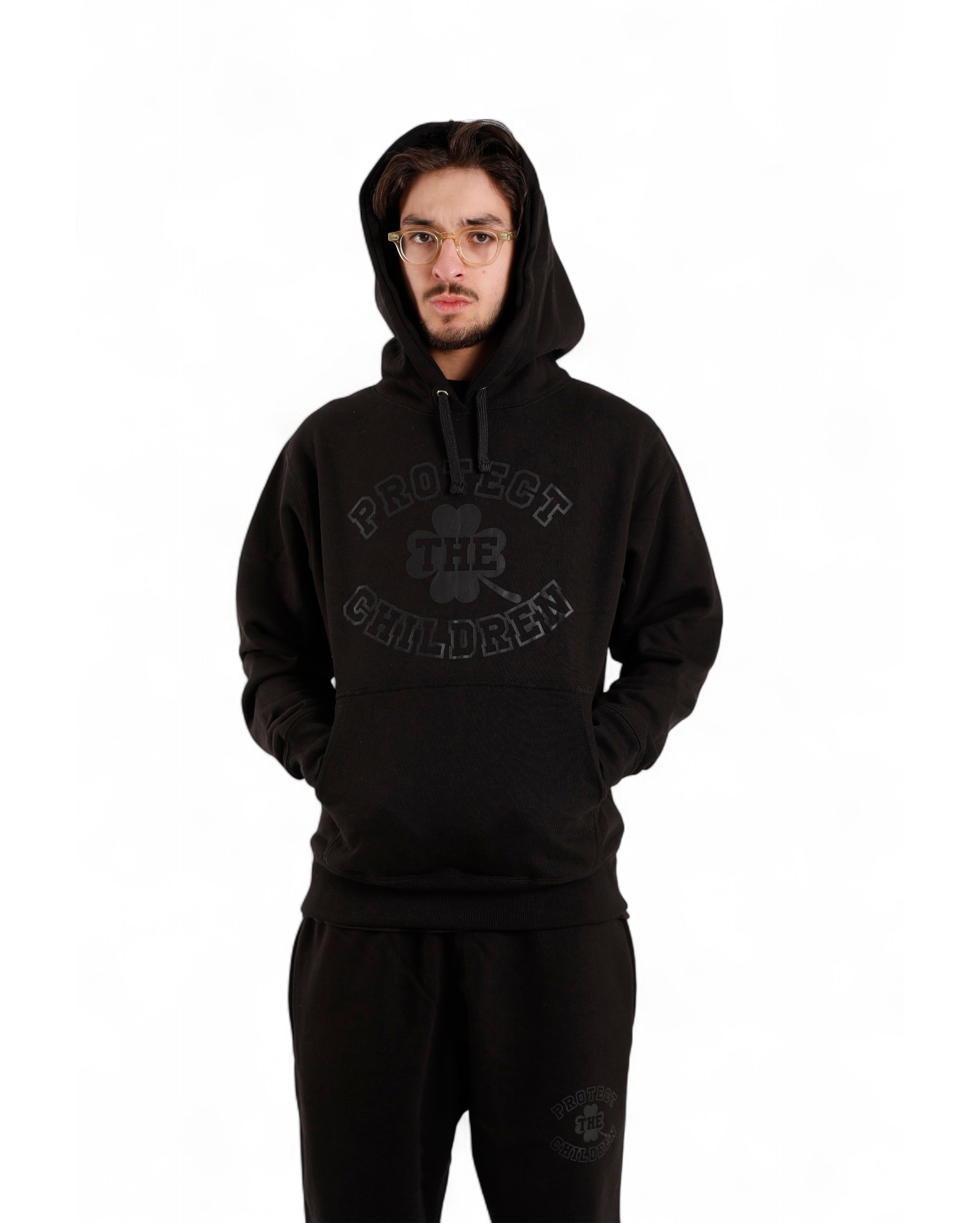 Protect The Children-PTC Hoodie Black on Black-Starcowparis