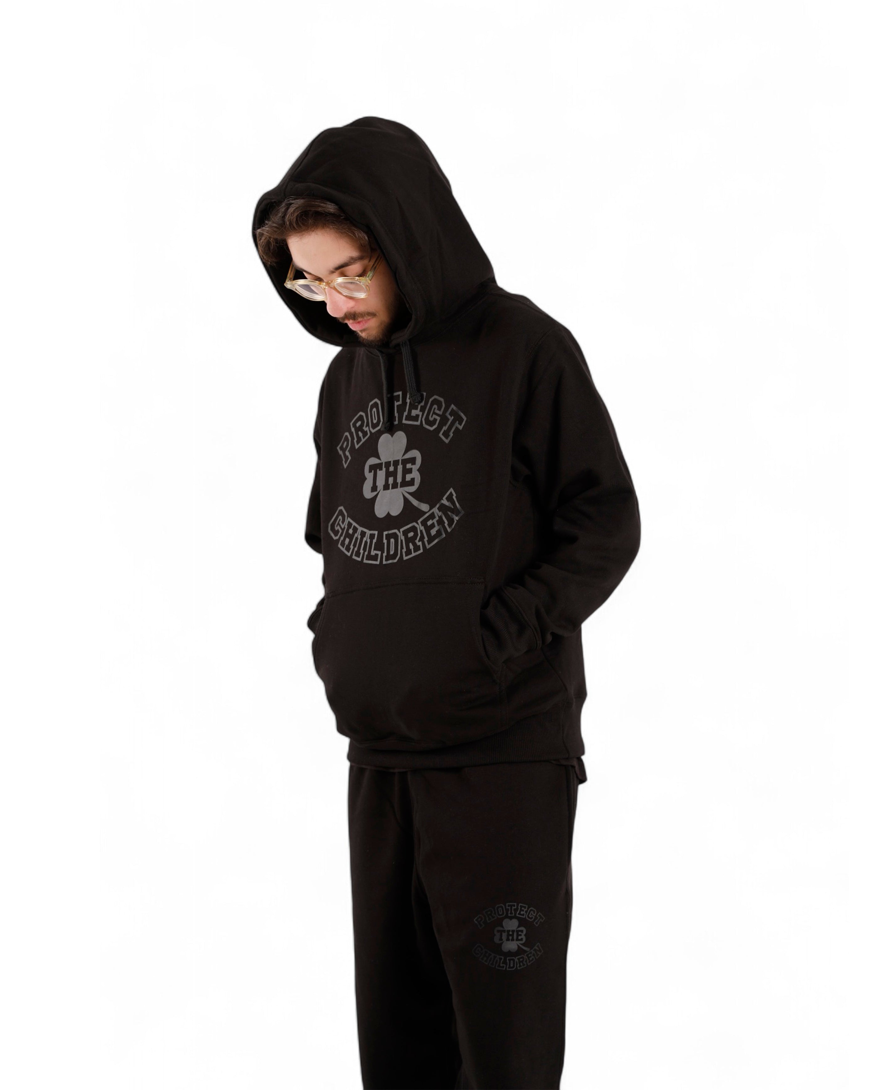 Protect The Children-PTC Hoodie Black on Black-Starcowparis