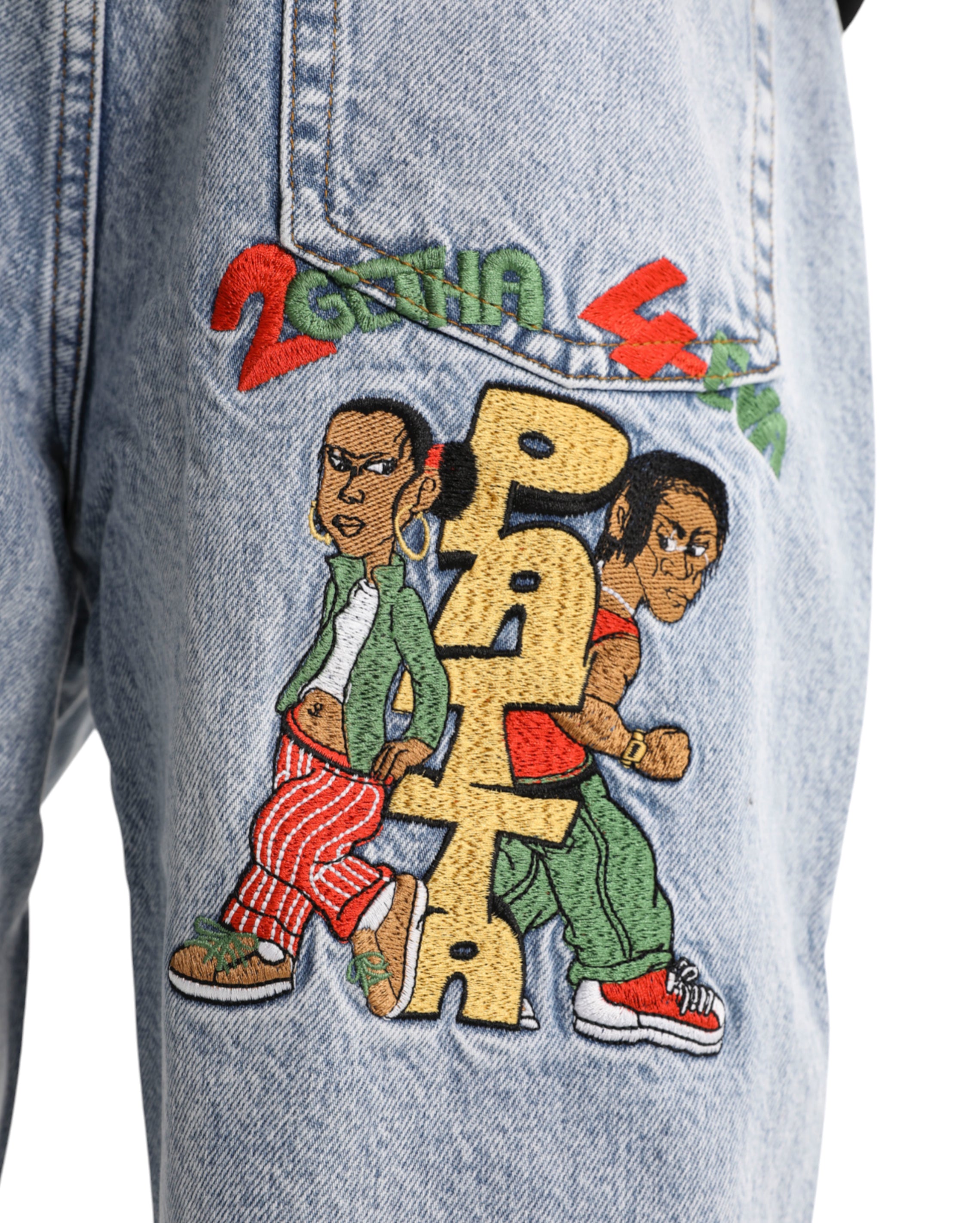 Patta-2Getha4Eva Denim Pants Light Blue Denim-Starcowparis