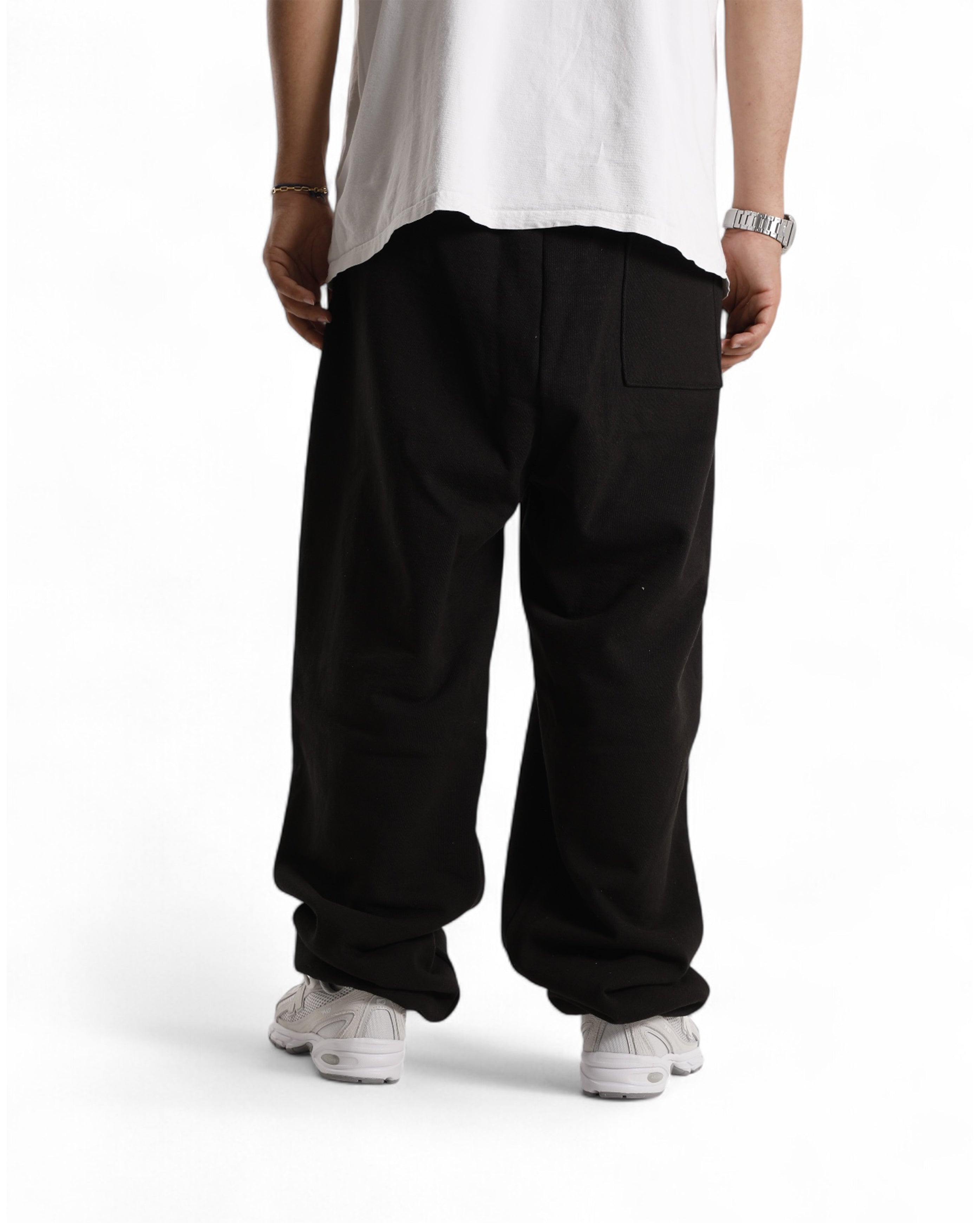 Starcow-Fleece Sweat Pant STW Brodé Black White-Starcowparis