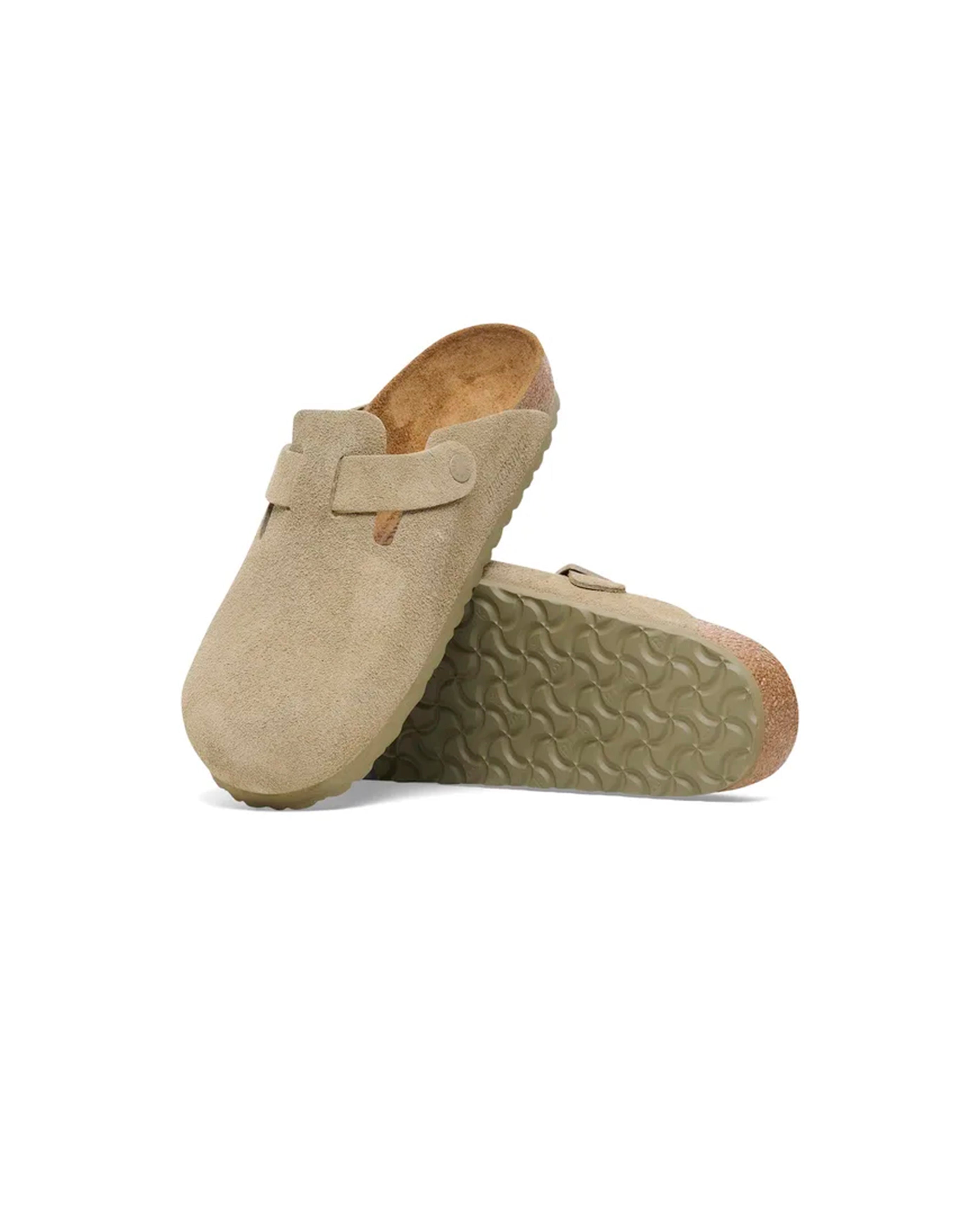 Birkenstock-Boston Suede Leather Faded Khaki-Starcowparis