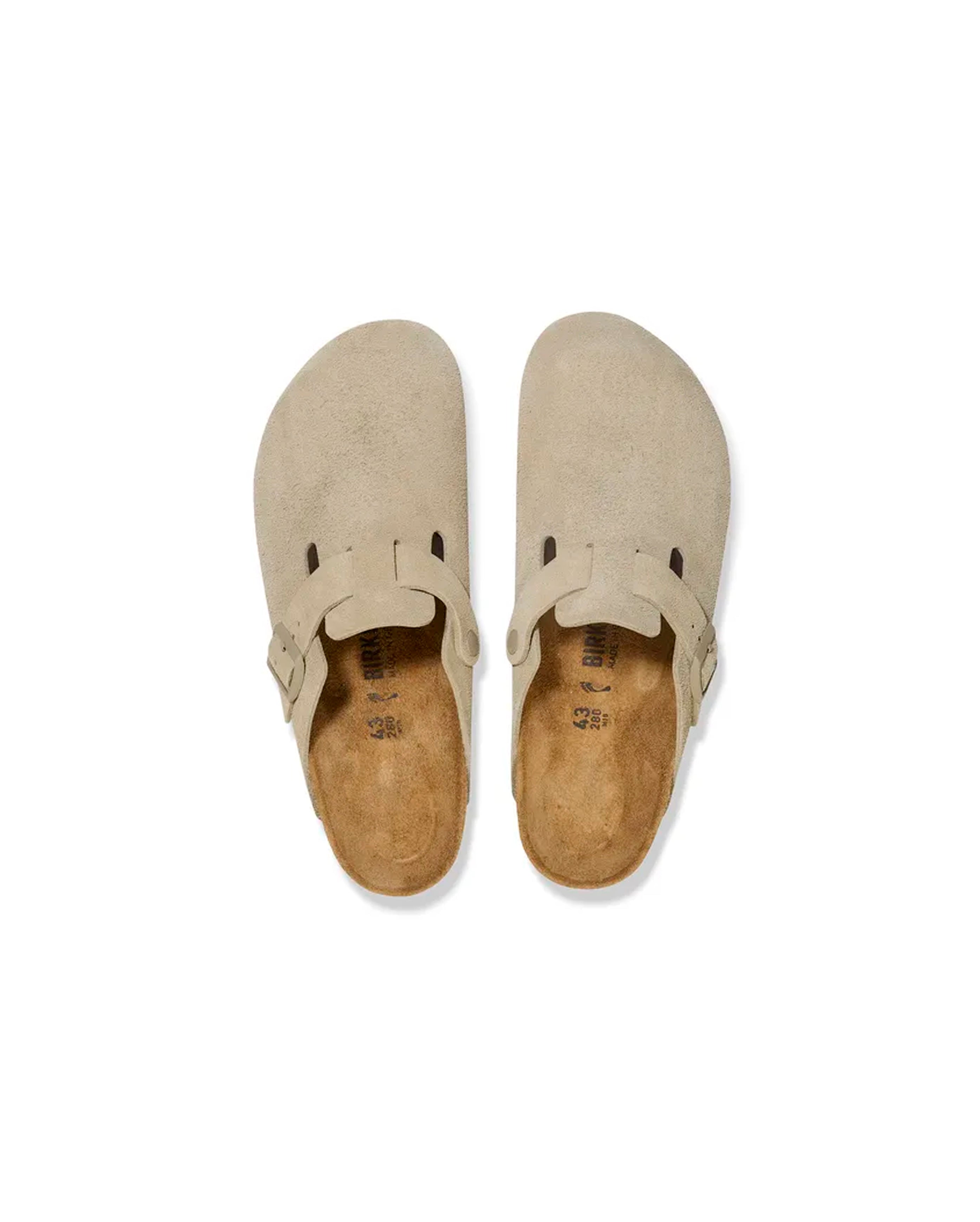 Birkenstock-Boston Suede Leather Faded Khaki-Starcowparis