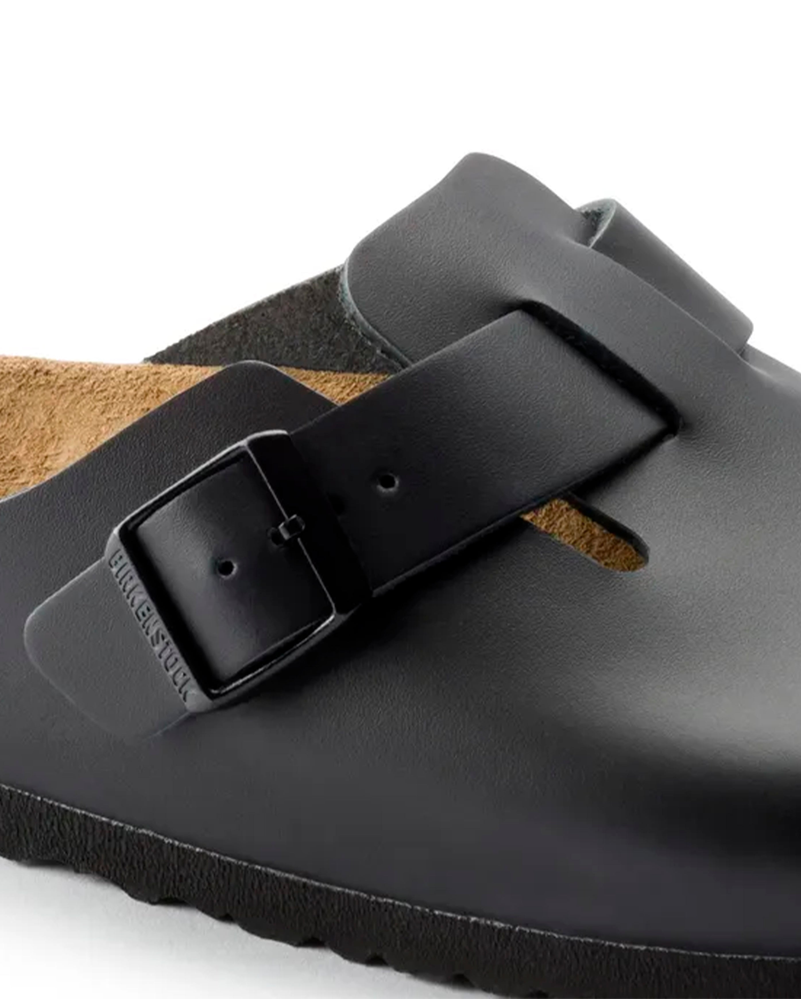 Birkenstock-Boston Natural Leather Black Narrow-Starcowparis