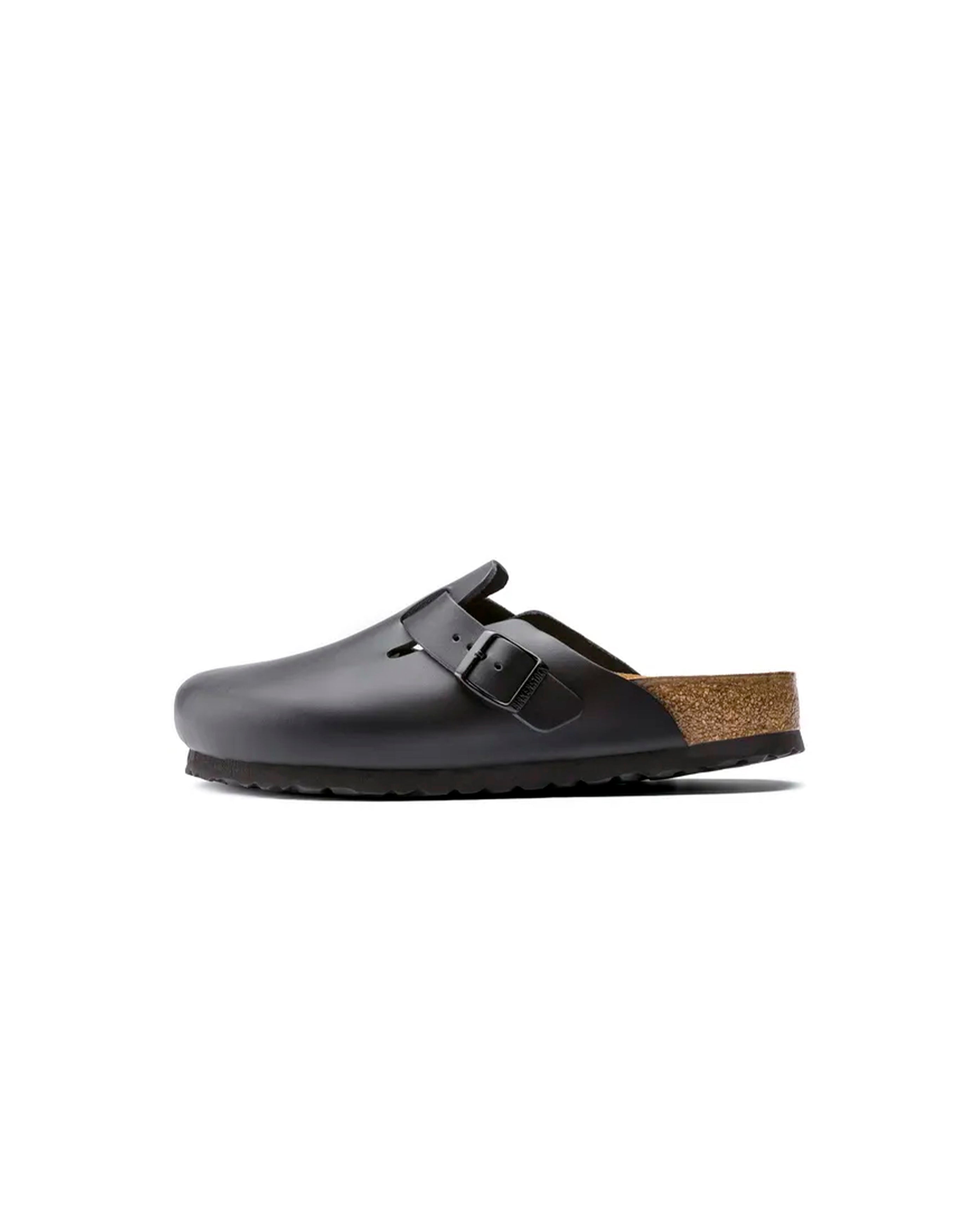 Birkenstock-Boston Natural Leather Black Narrow-Starcowparis