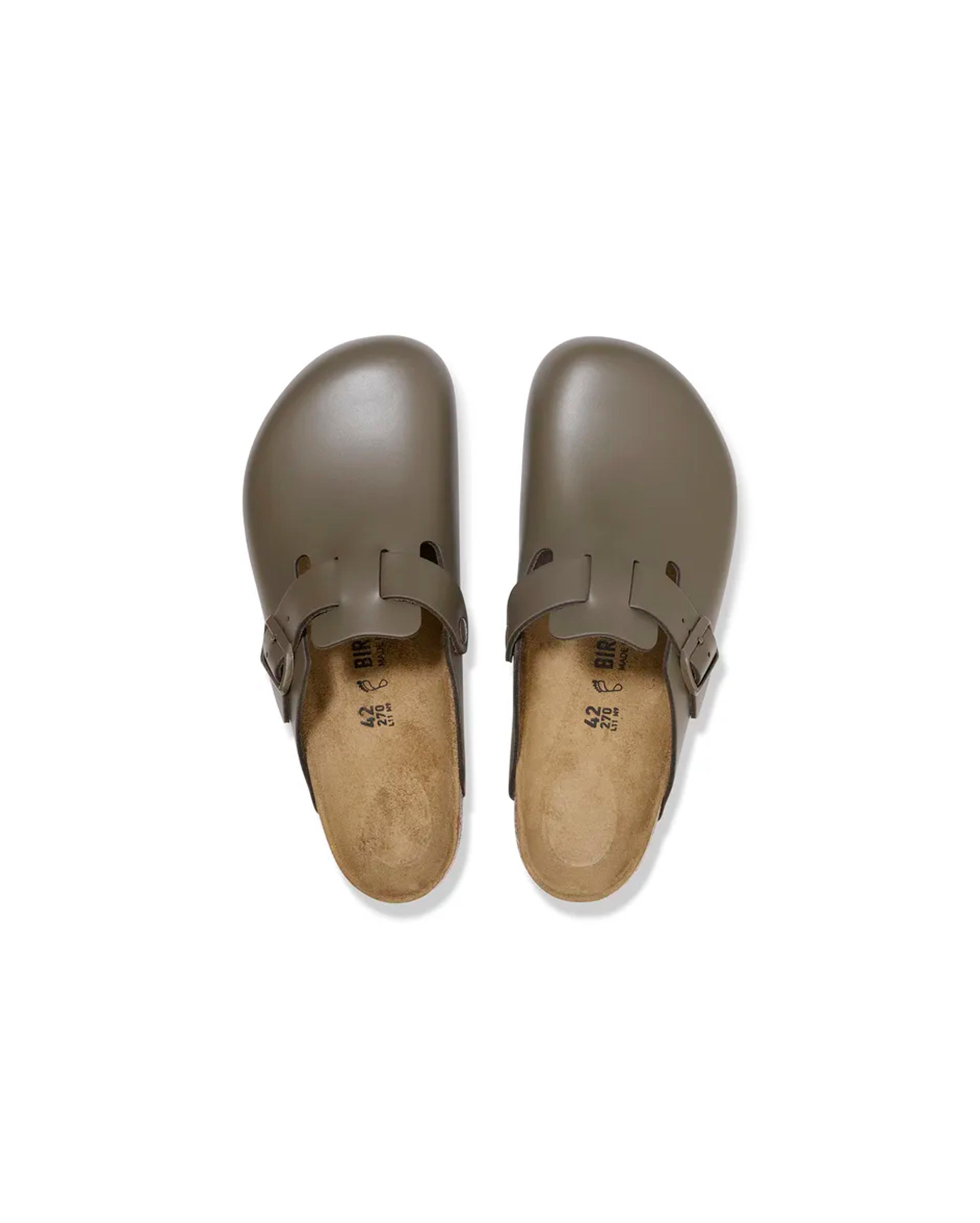 Birkenstock-Boston Natural Leather Concrete Gray-Starcowparis