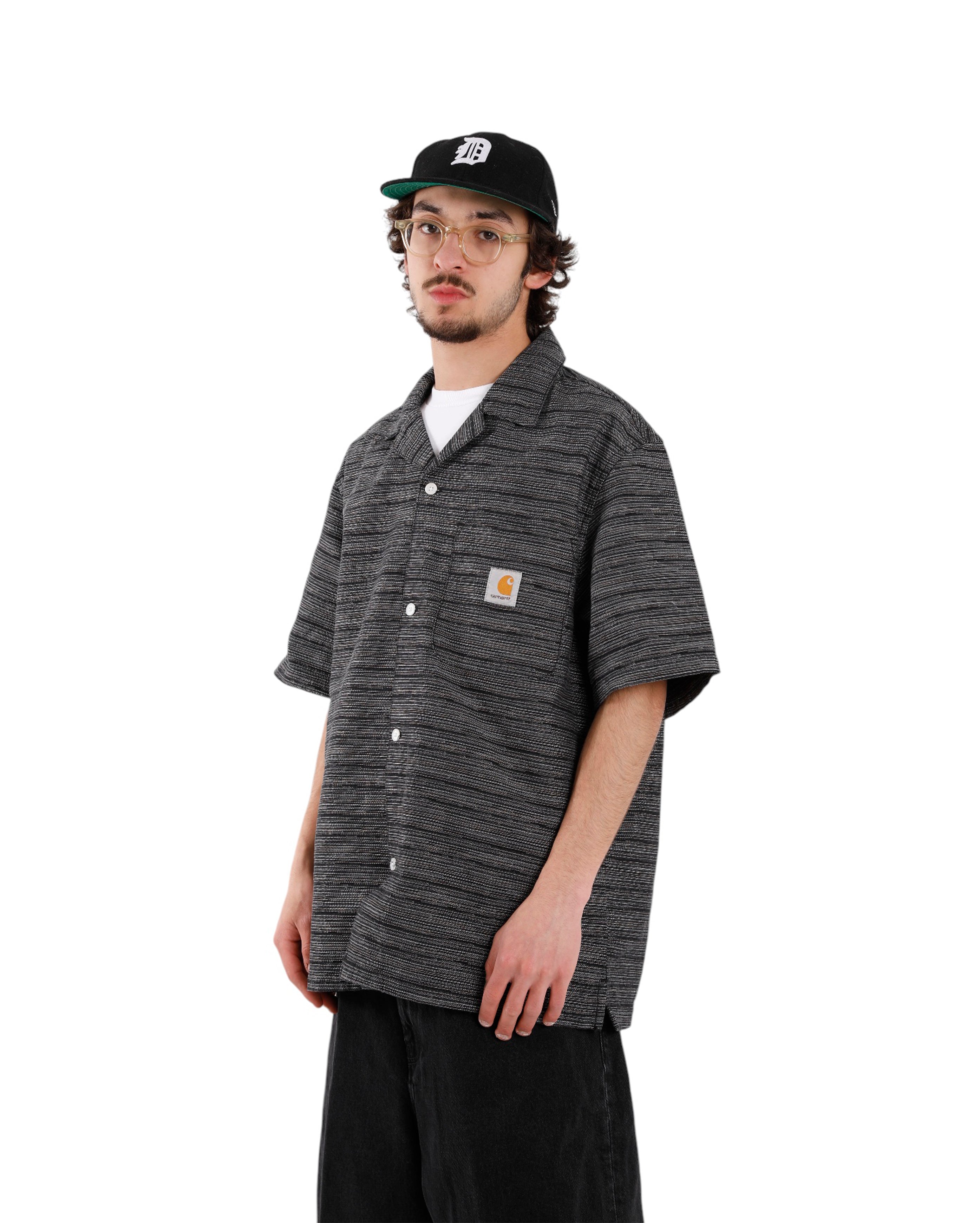 Gellar Shirt Stripe Black Rinsed - Starcowparis - 2