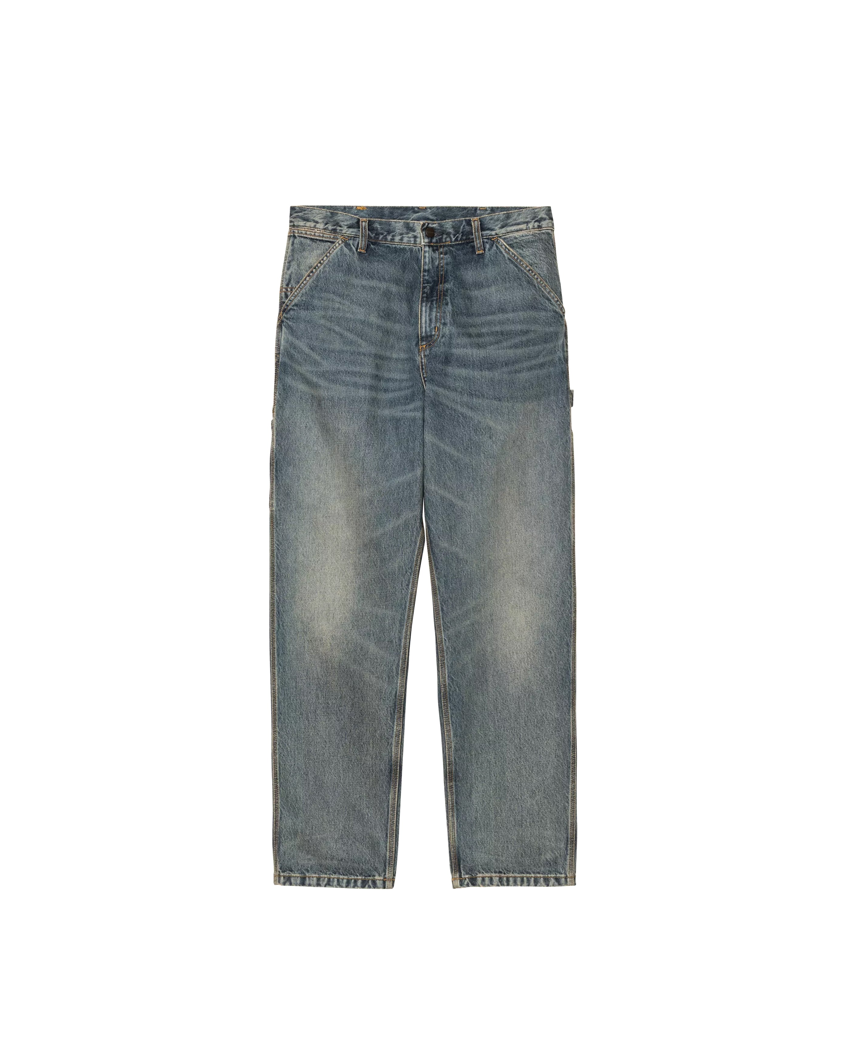 Single Knee Pant Blue Worn Used Wash - Starcowparis - 1