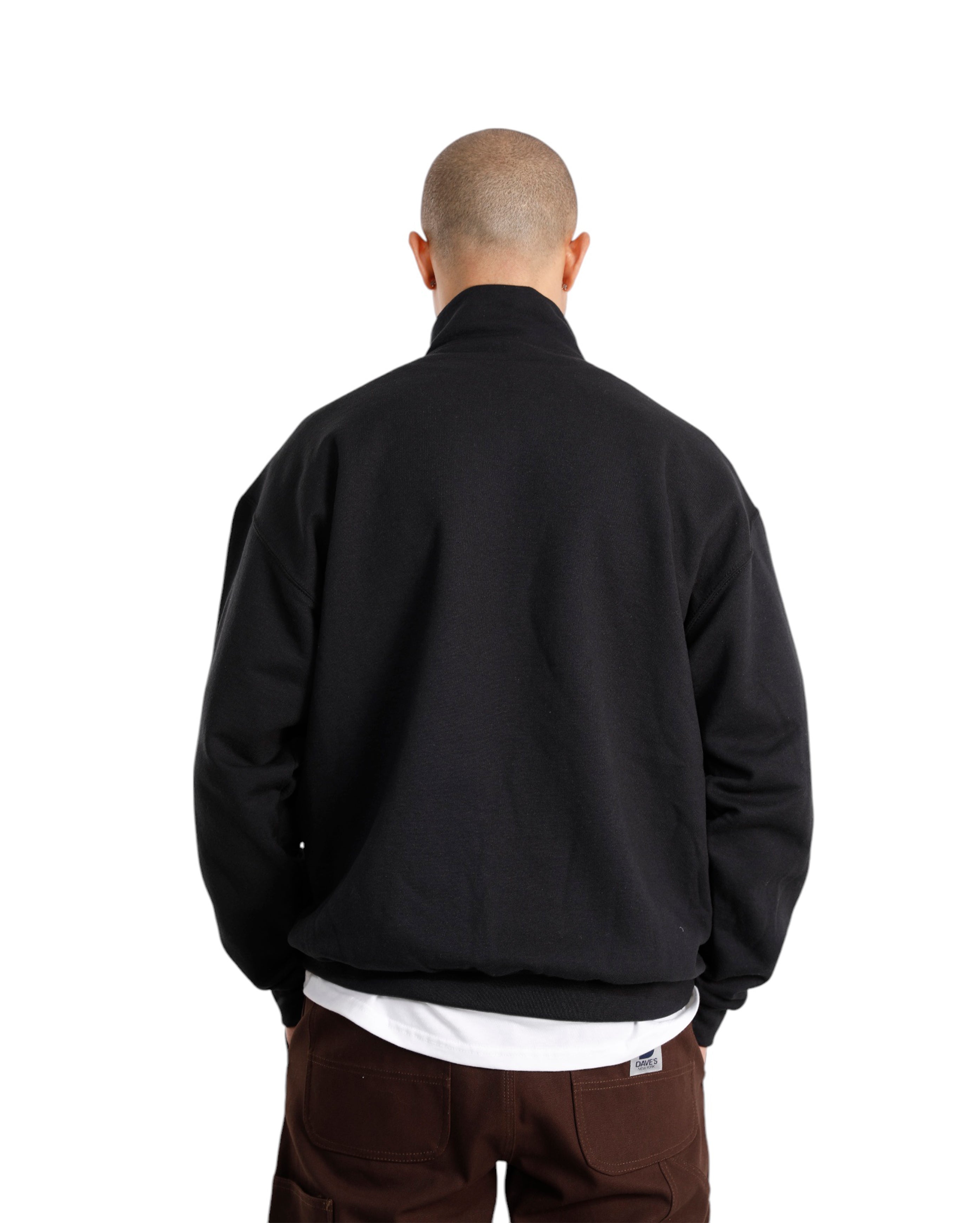 Sweatshirt mit halbem Reißverschluss und Vintage-Logo in Schwarz - Starcowparis - 3