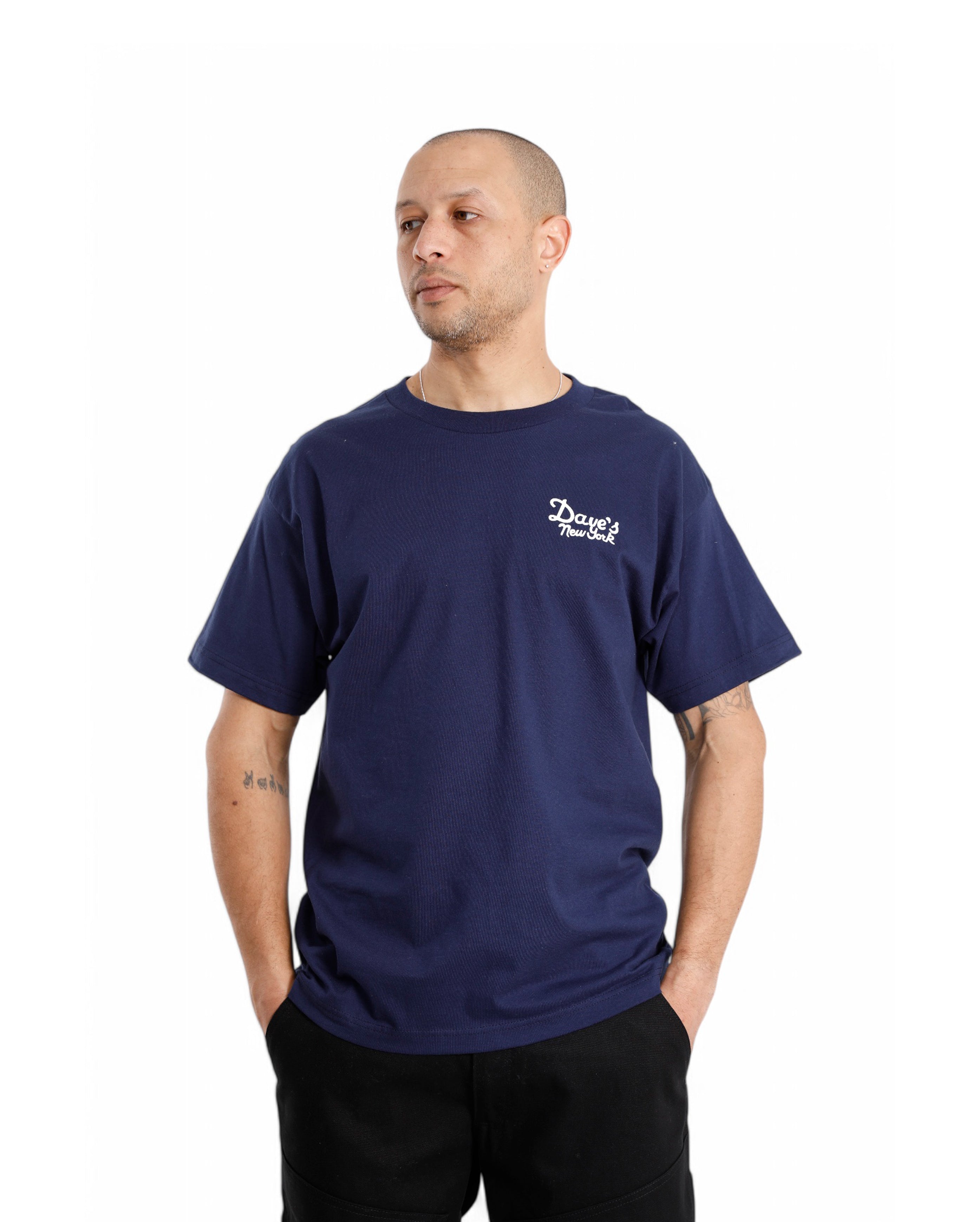 Dave's New York-Vintage Logo Short Sleeve Tee Navy-Starcowparis - Starcowparis - 1