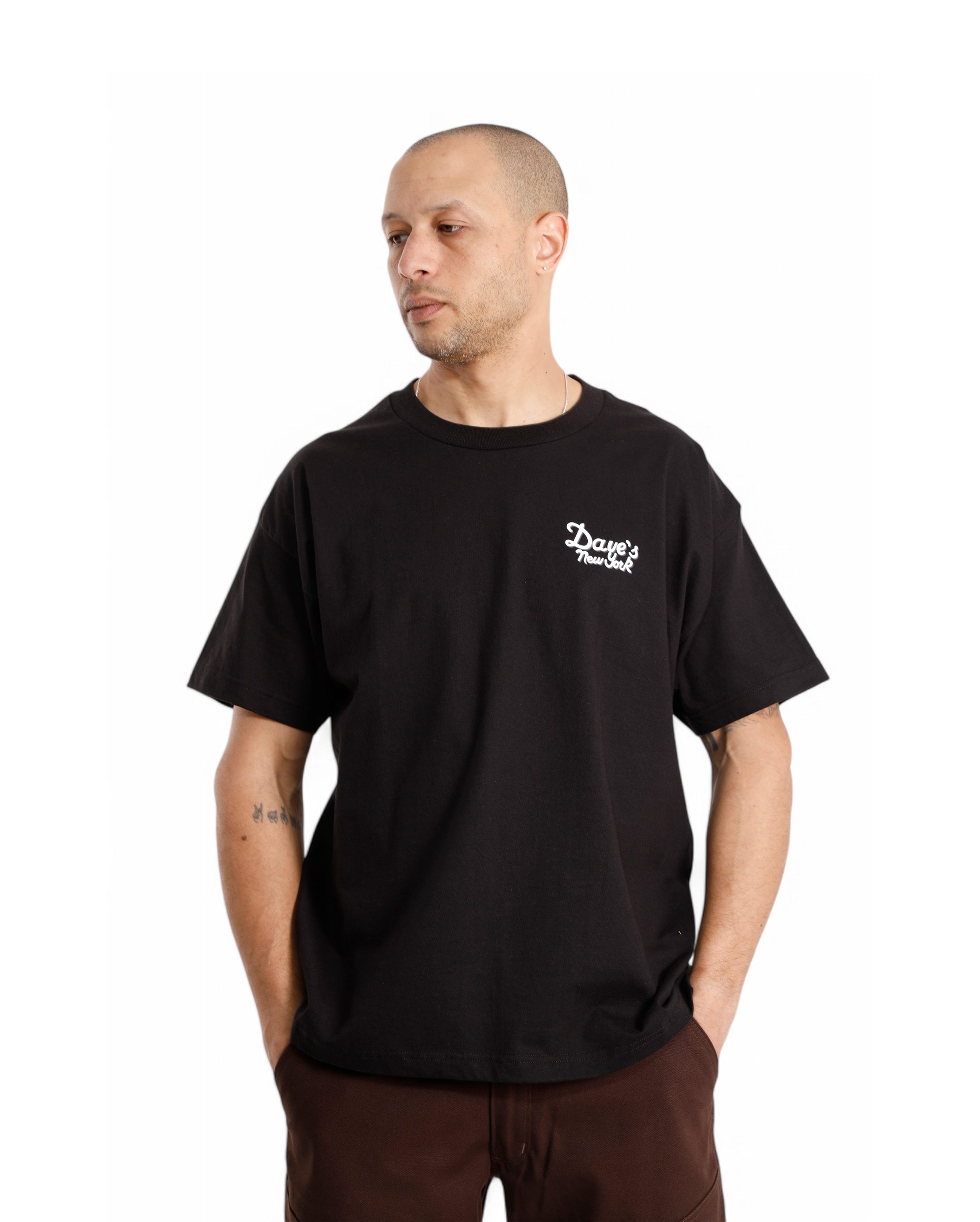 Dave's New York-Vintage Logo Short Sleeve Tee Black-Starcowparis - Starcowparis - 1