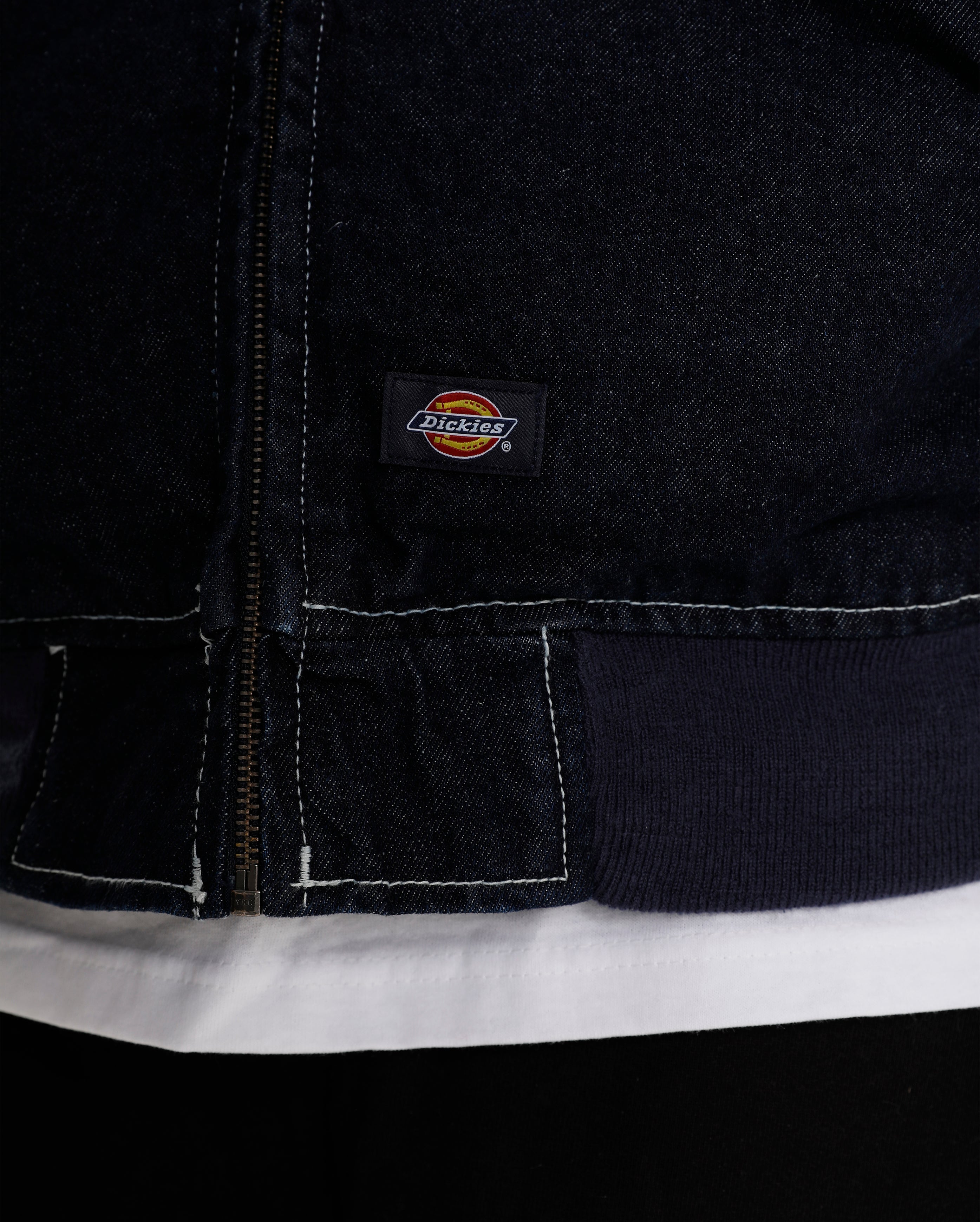 Hooded Denim Jacket Rinsed Navy