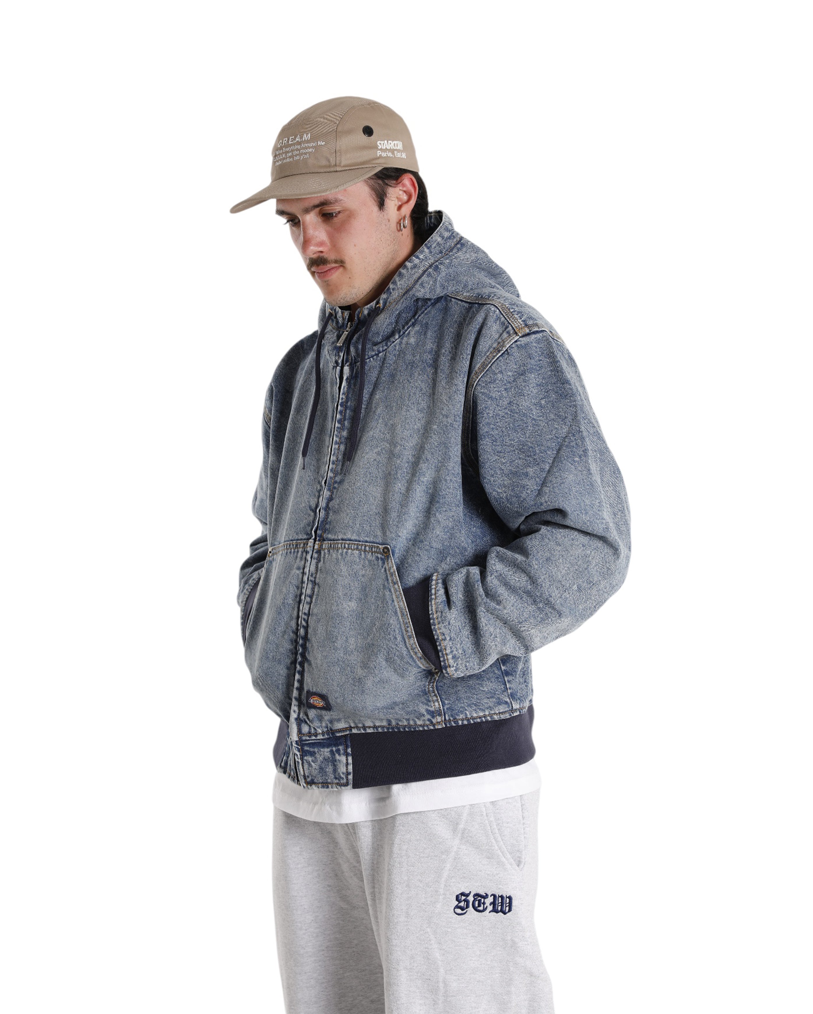 Dickies-Hooded Denim Jacket Rinsed Fade Blue-Starcowparis - Starcowparis - 2