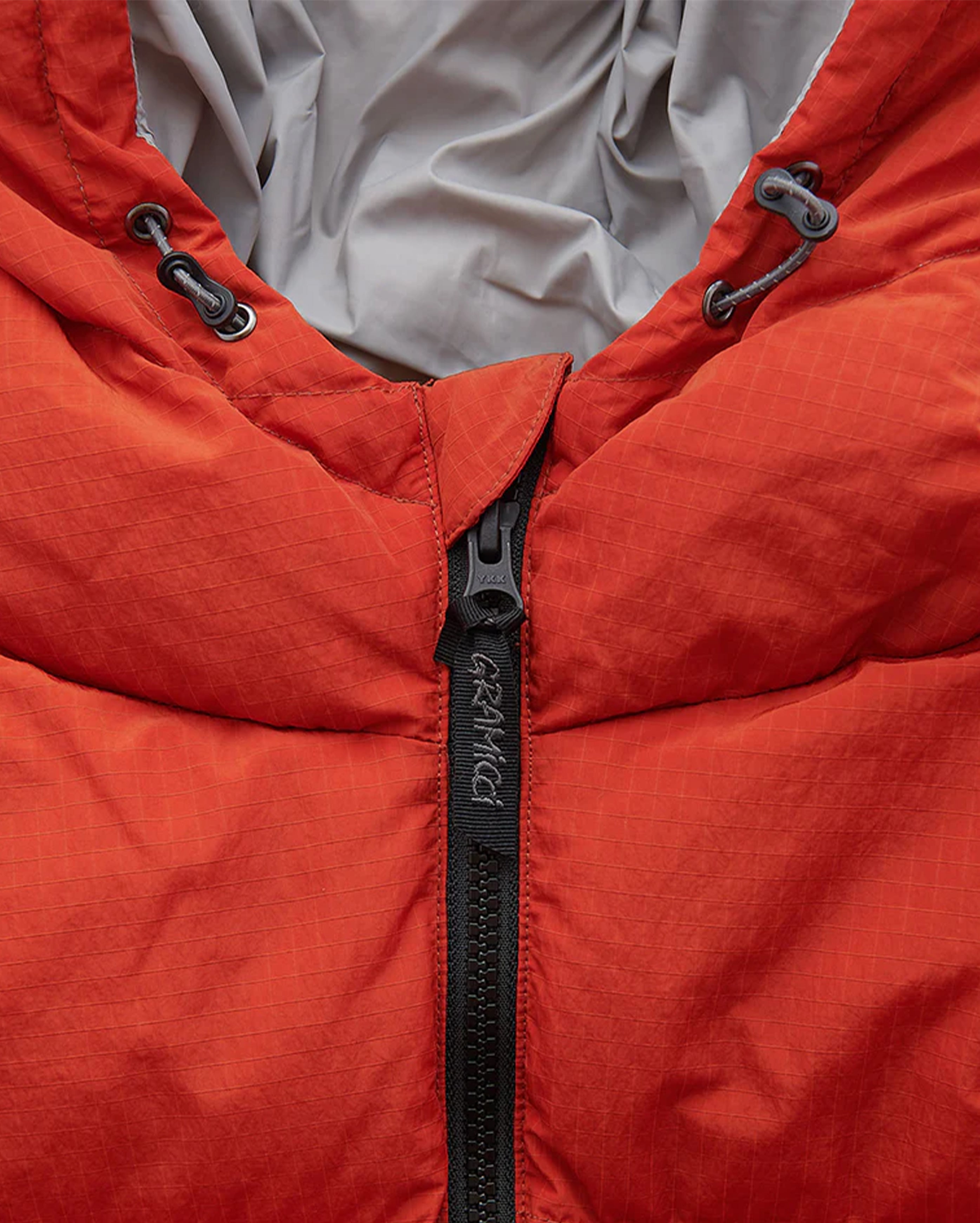 Down Puffer Hooded Jacket Burnt Red