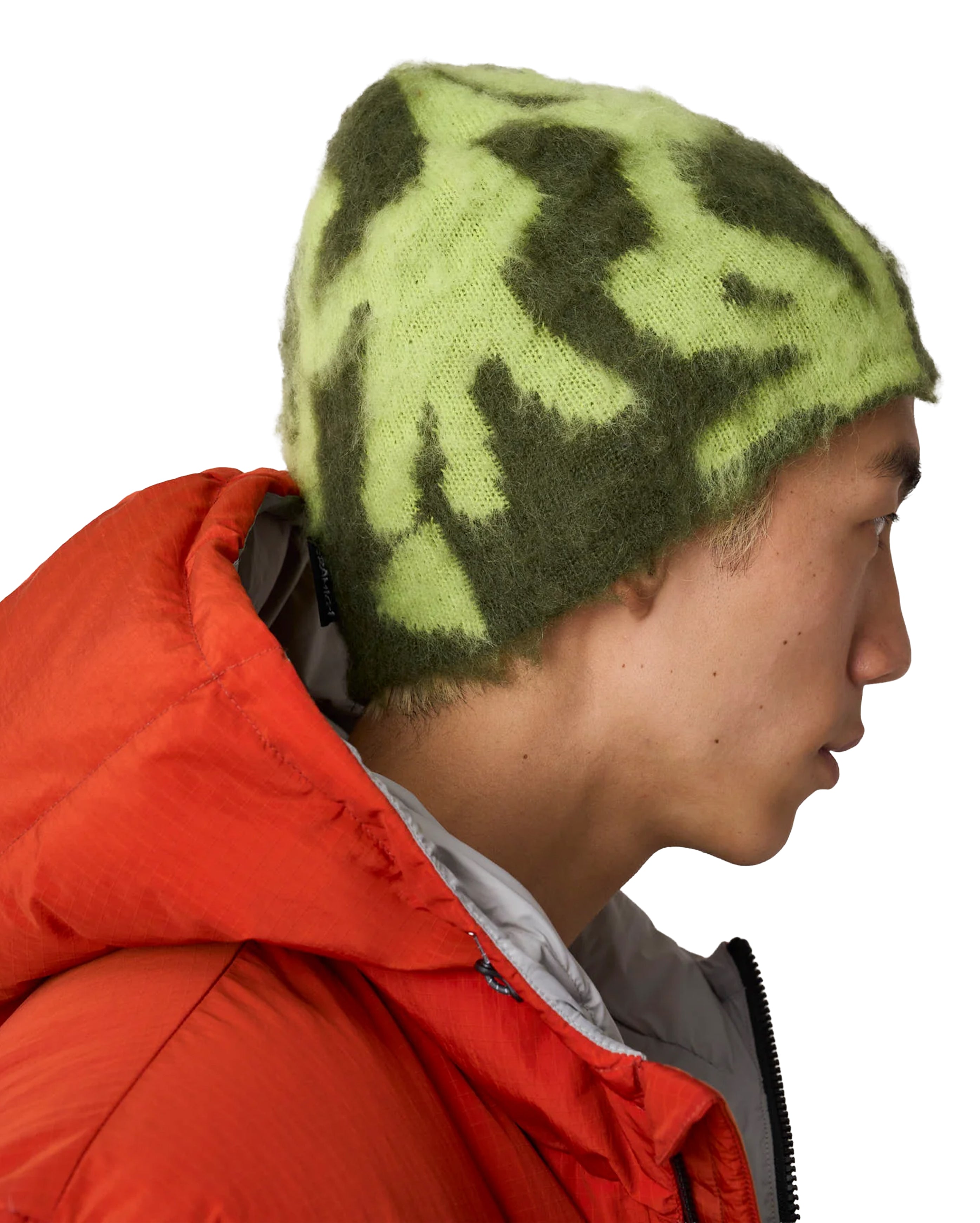 Mohair Burly Runningman Beanie Chartreuse - Starcowparis - 2