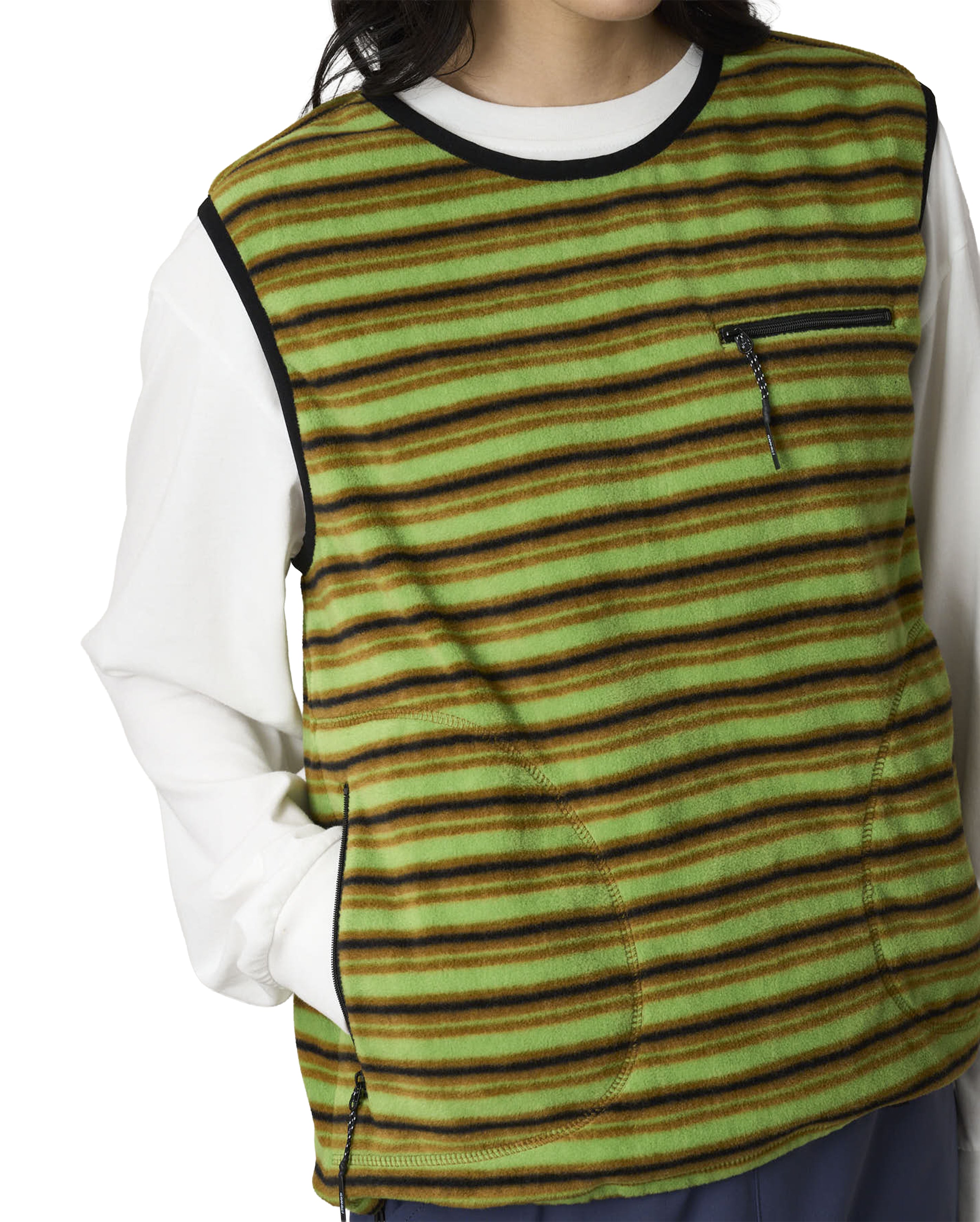Thermal Fleece W'S Pullover Chartreuse Stripe