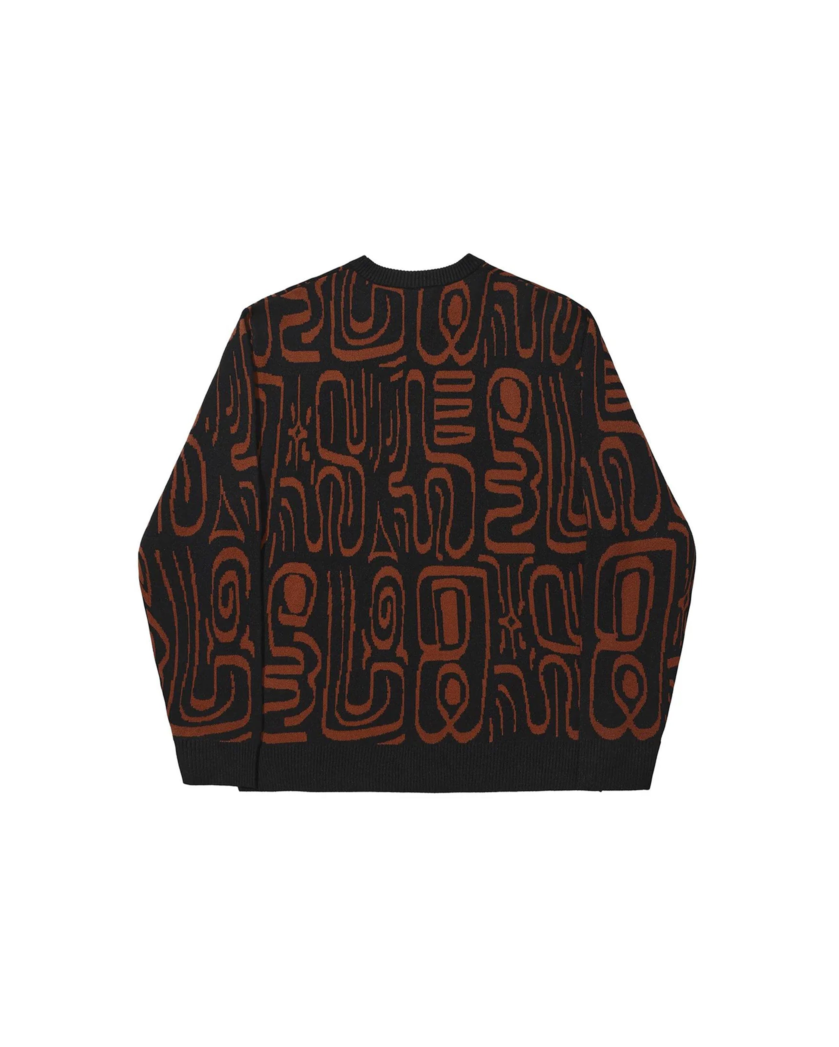 Abstract Crewneck Knit Black Brown - Starcowparis - 3