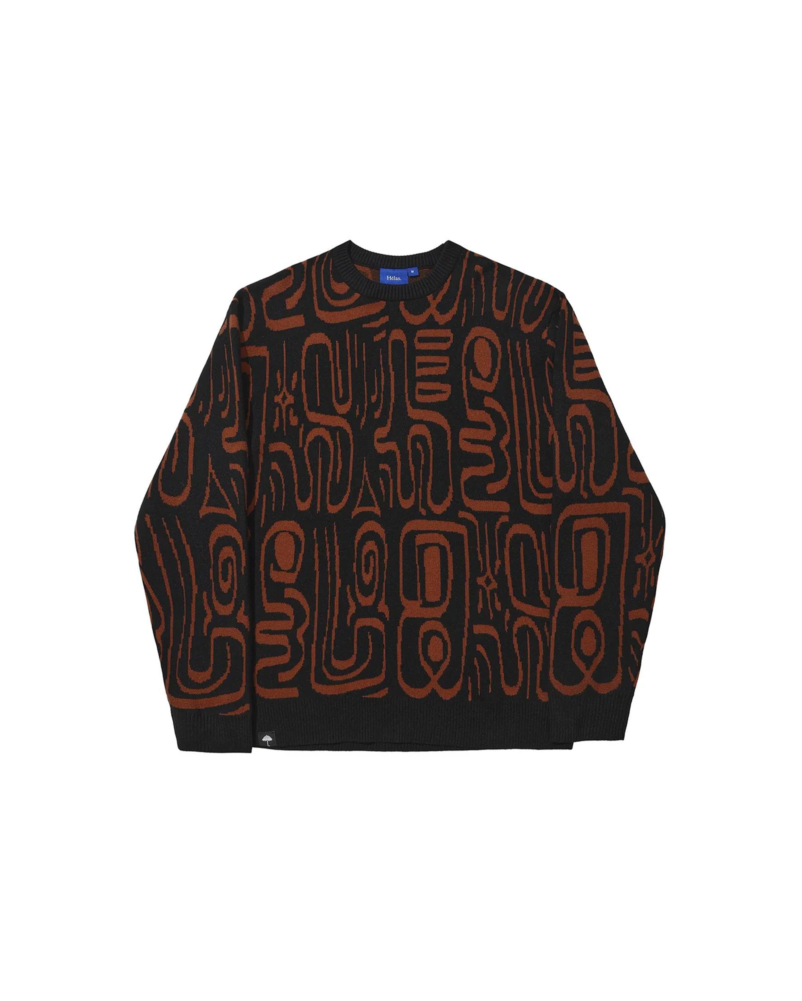 Abstract Crewneck Knit Black Brown - Starcowparis - 1