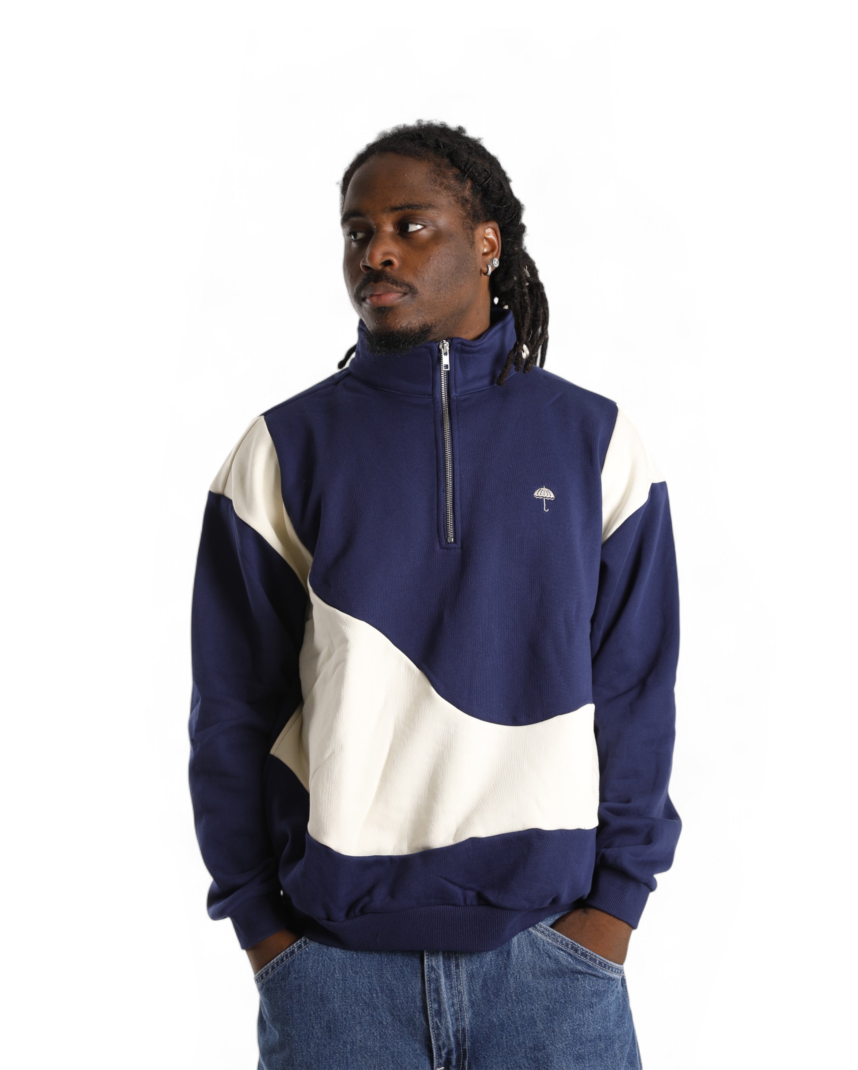 Hélas-Forma Quarter Zip Navy Beige-Starcowparis
