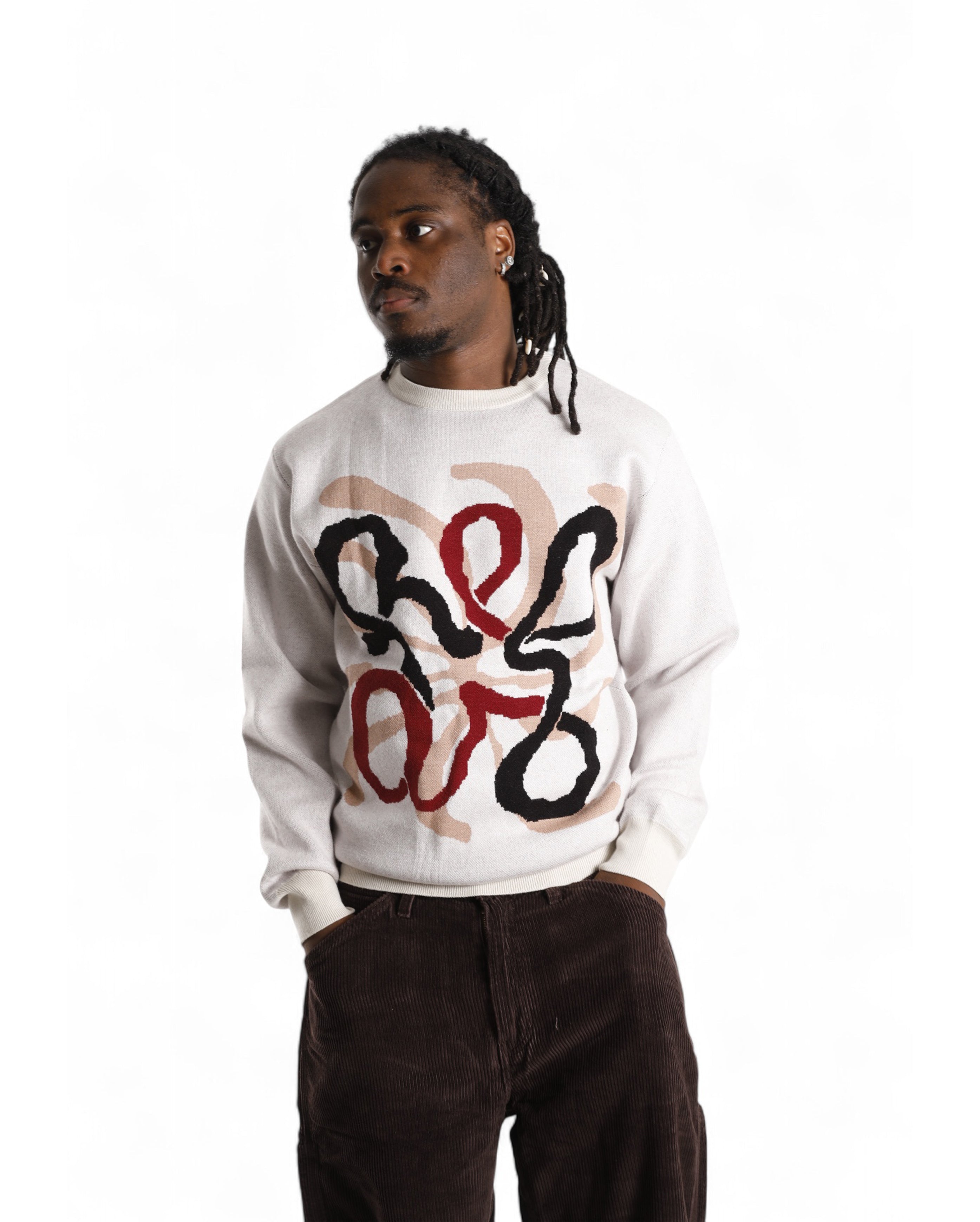 Hélas-Spirit Crewneck Knit Off White-Starcowparis