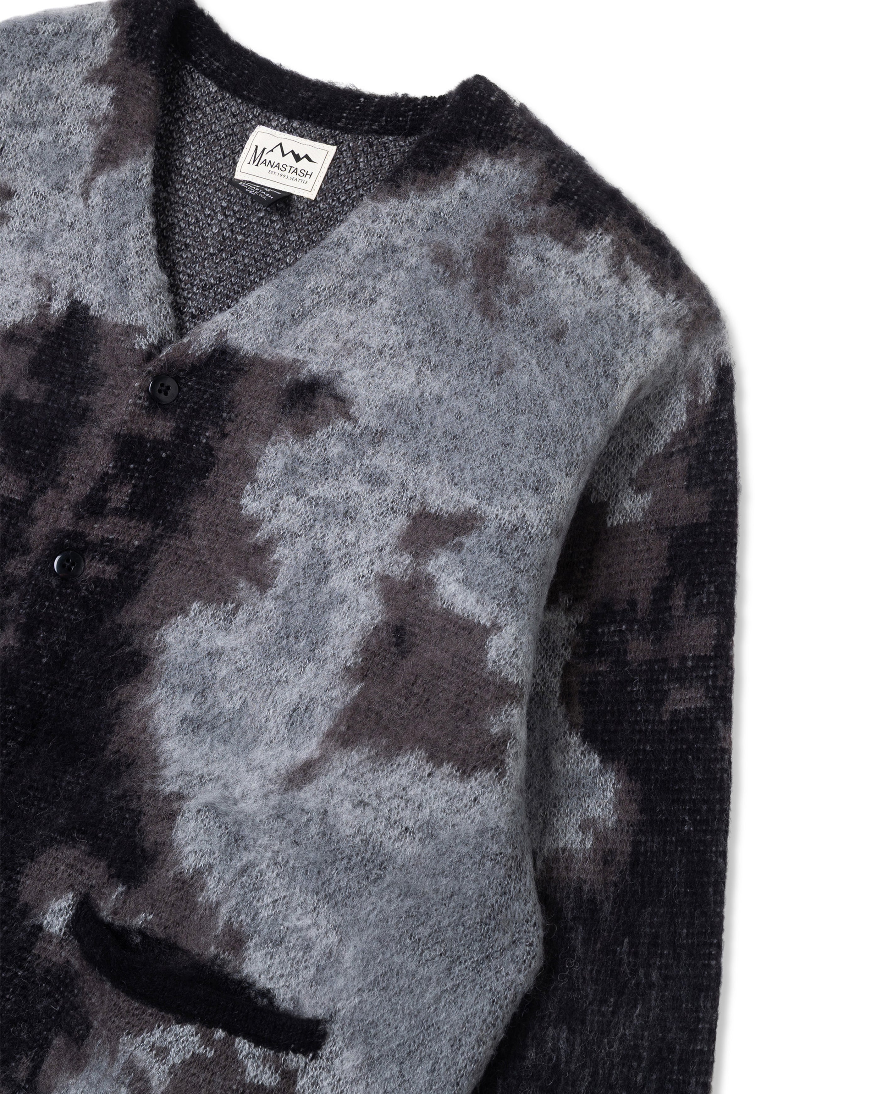 Blurry Jaquard Cardigan Black