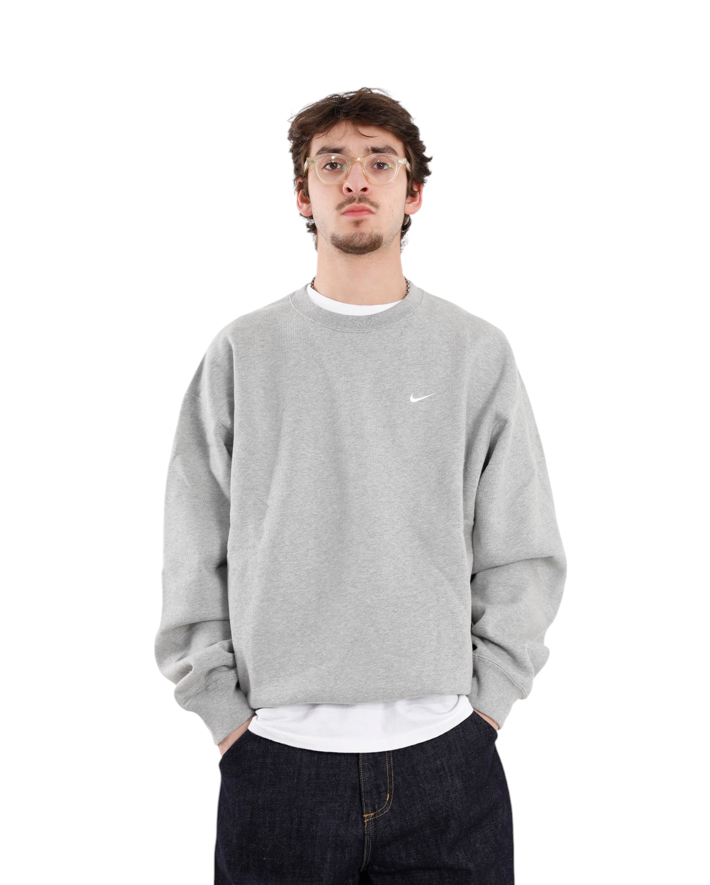 Solo Swoosh Crewneck Dark Grey Heather - Starcowparis