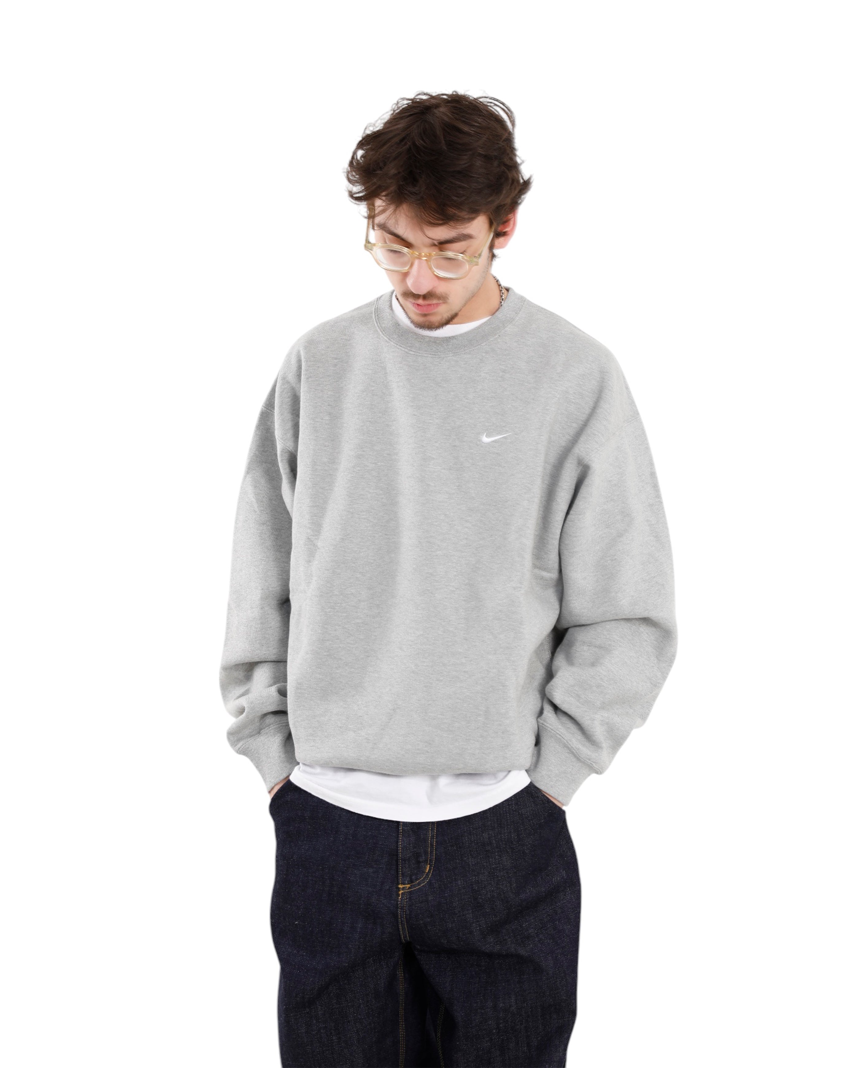 Solo Swoosh Crewneck Dark Grey Heather - Starcowparis