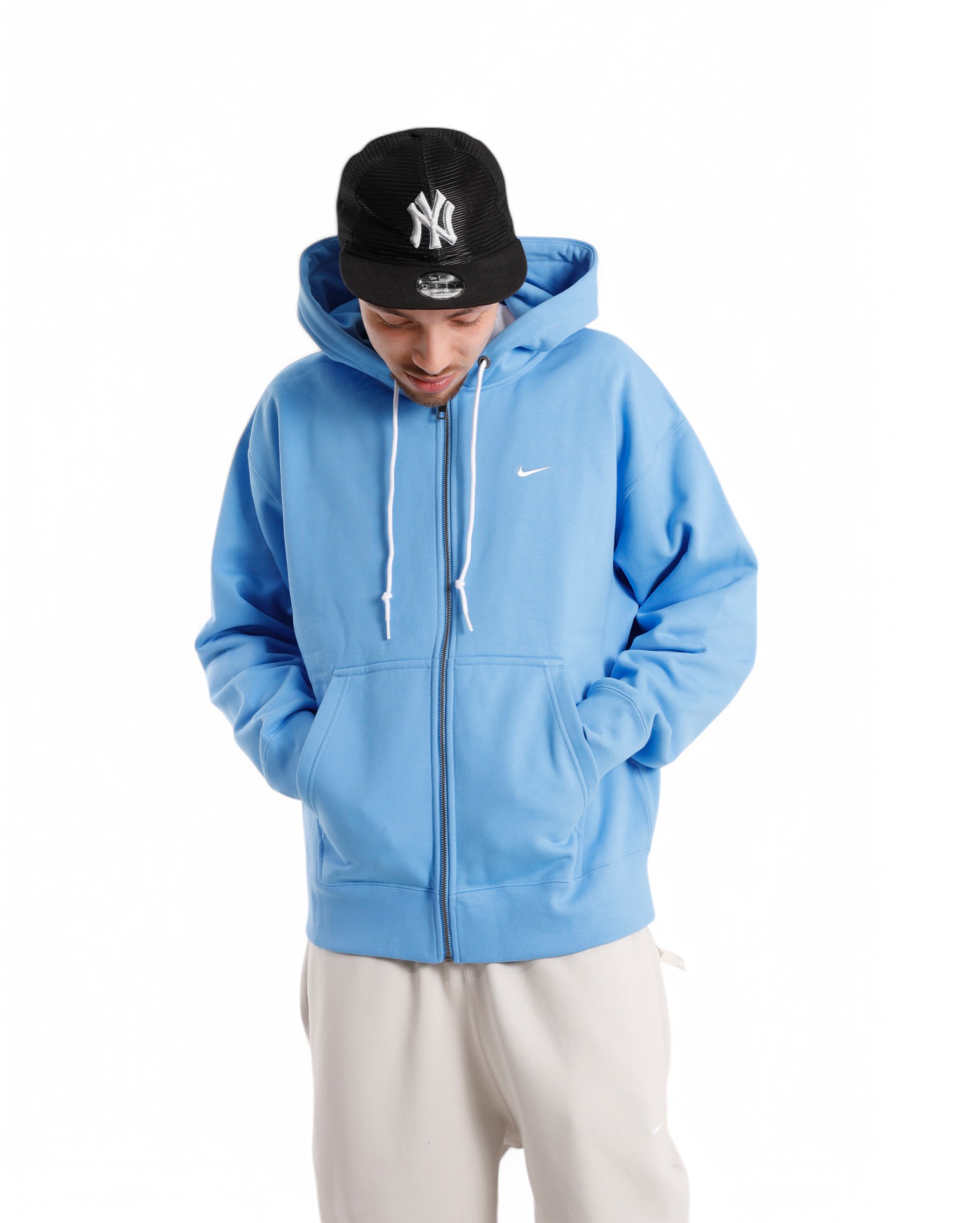 Nike-Solo Swoosh Hoodie Full-Zip University Blue-Starcowparis