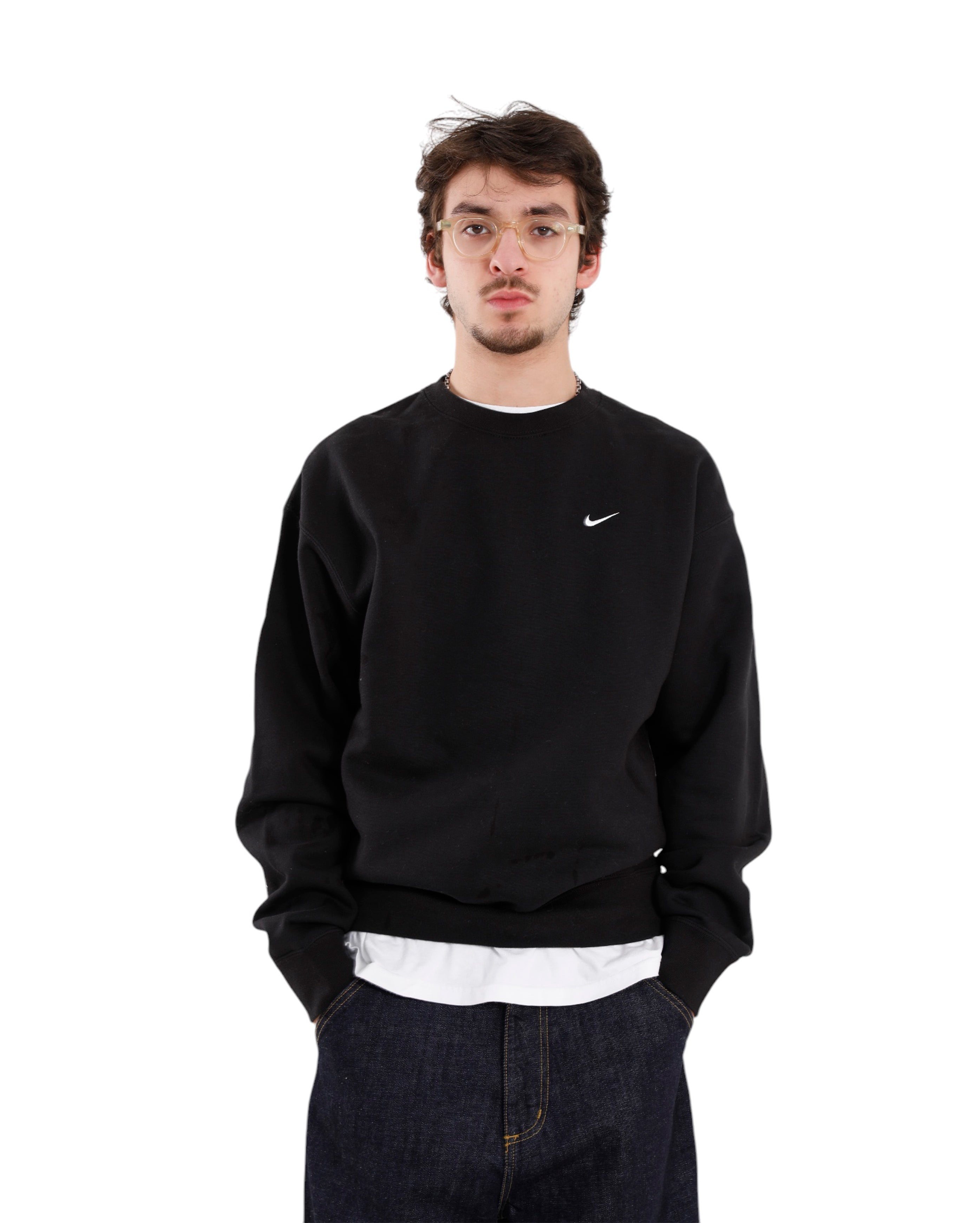 Solo Swoosh Crewneck Sweatshirt Black - Starcowparis - 1