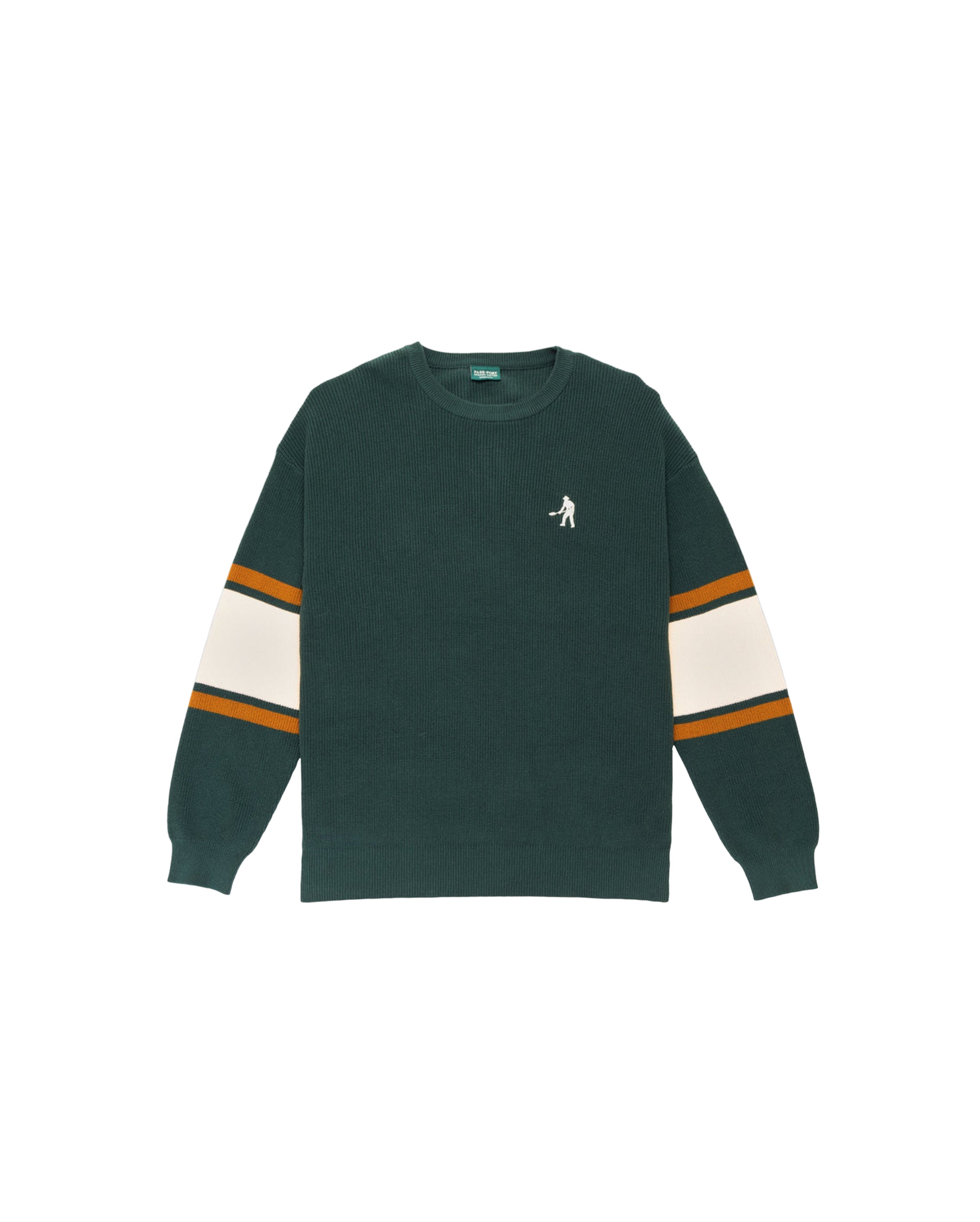 Organic Stripe Sweater Dark Green