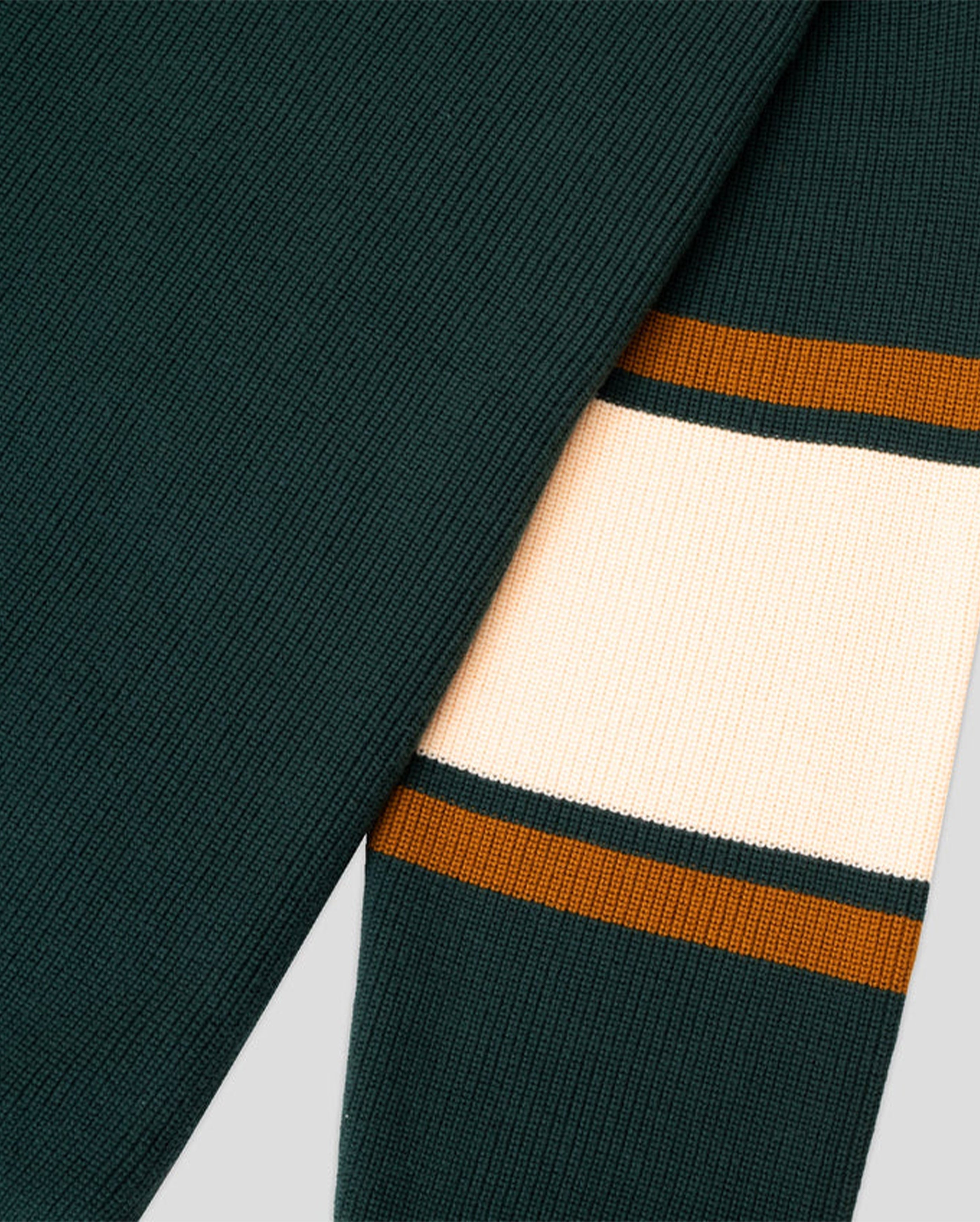 Organic Stripe Sweater Dark Green