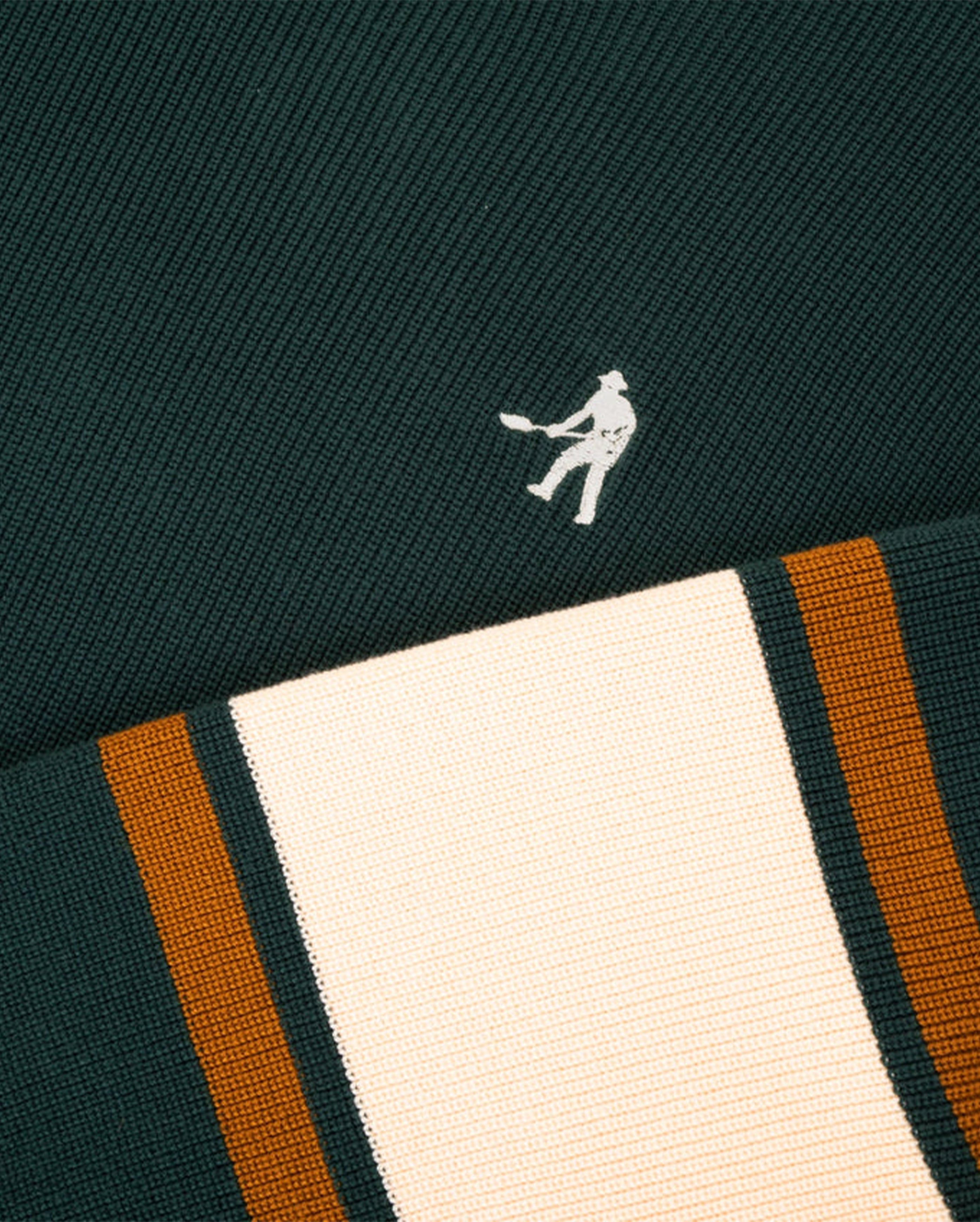 Organic Stripe Sweater Dark Green