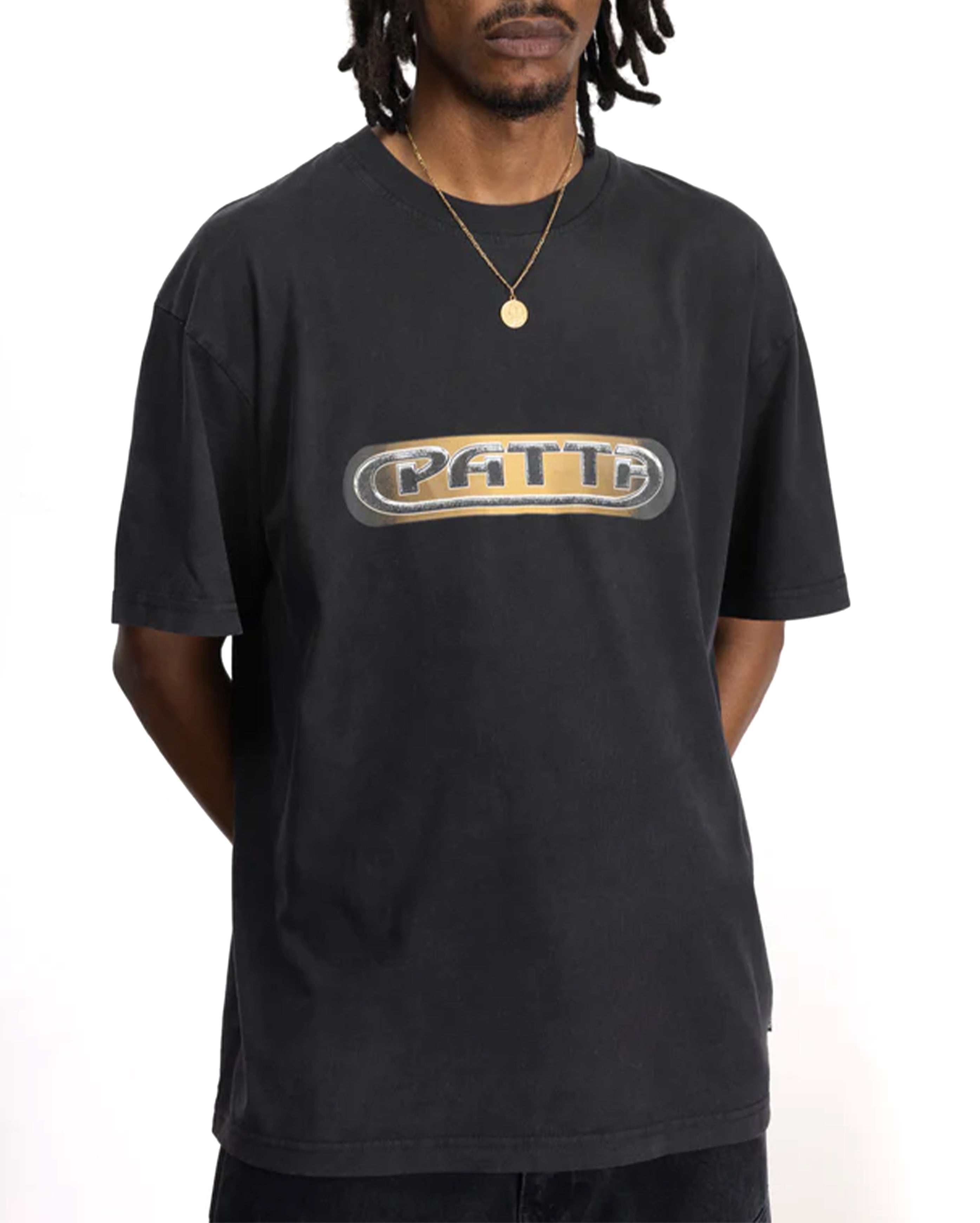Gilded Acid Washed T-Shirt Black