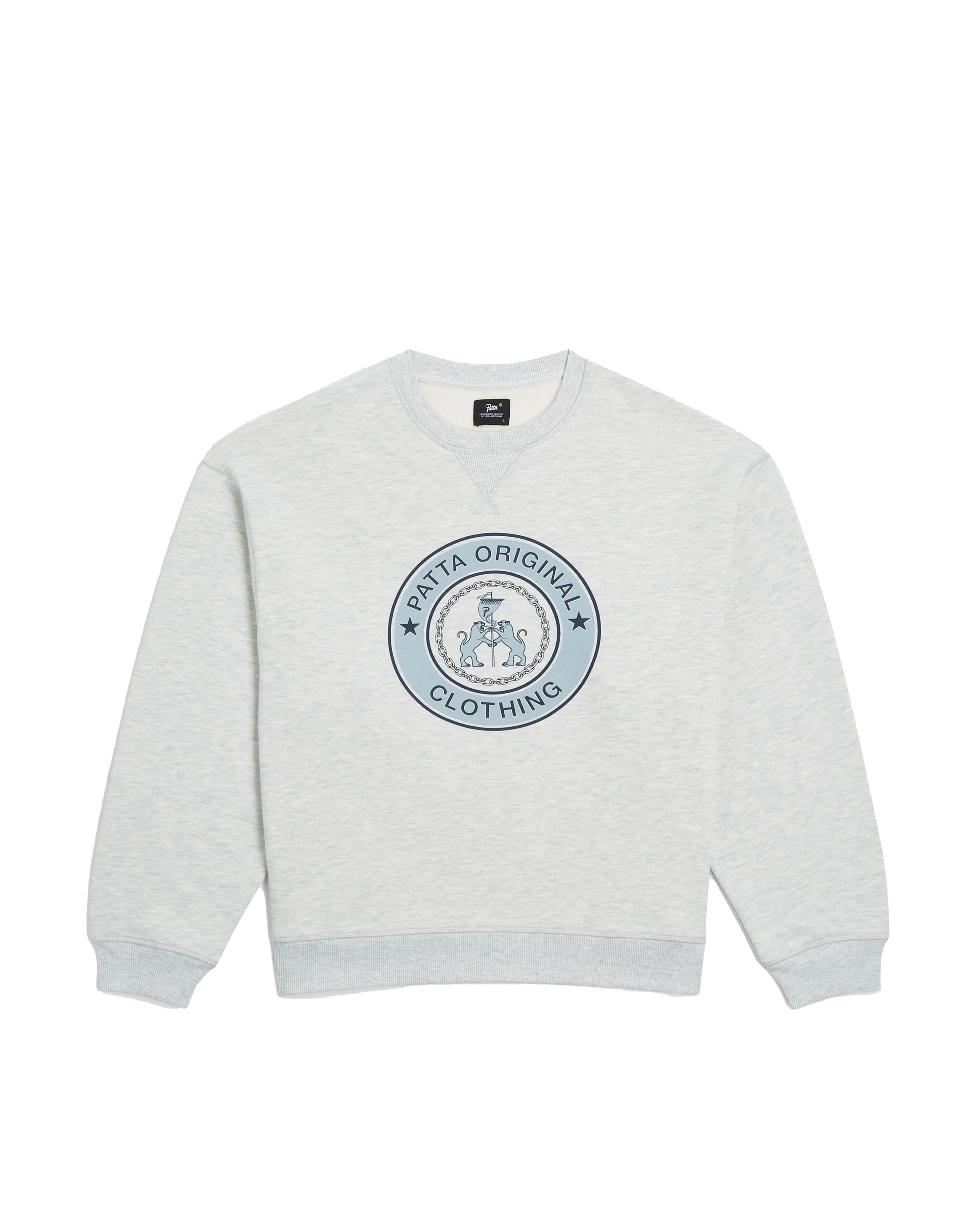 Patta-Marina Crewneck Sweater PT Light Grey Melange-Starcowparis