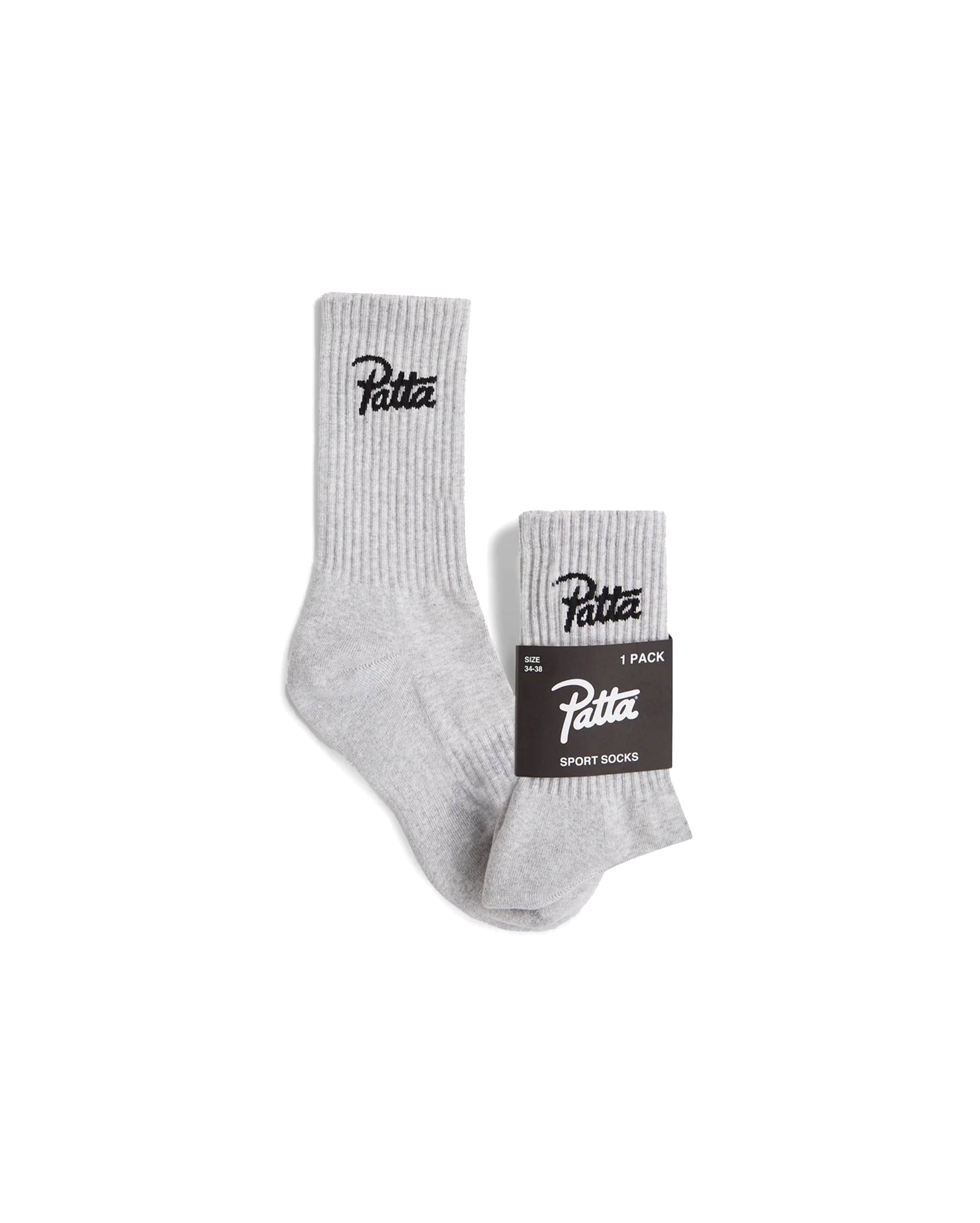 Script Logo Sports Socks Melange Grey - Starcowparis - 1