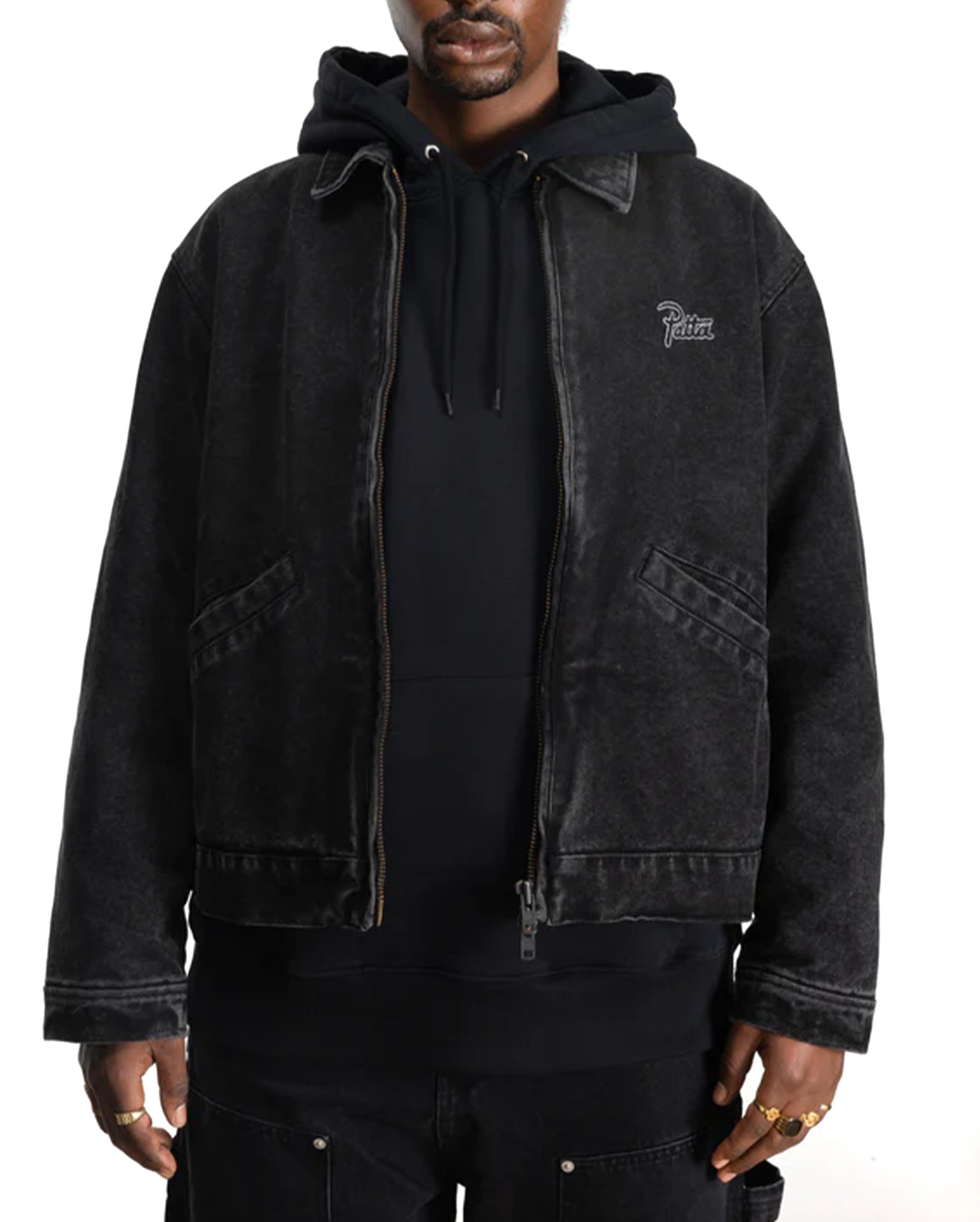 Washed Canvas Jacket Black