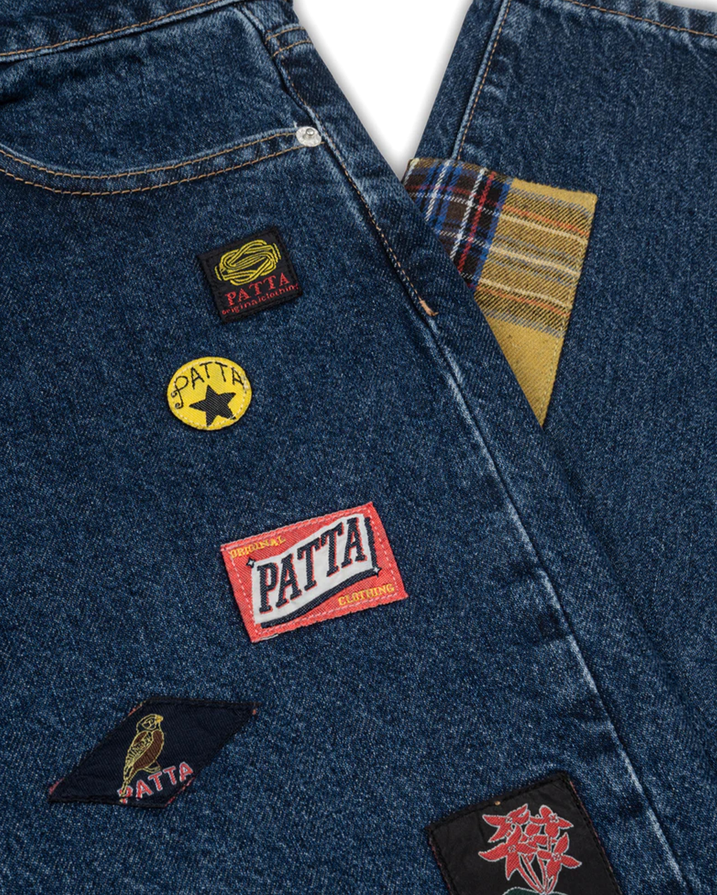 Patta-Whole Lotta Labels Denim Pants Light Blue Denim-Starcowparis
