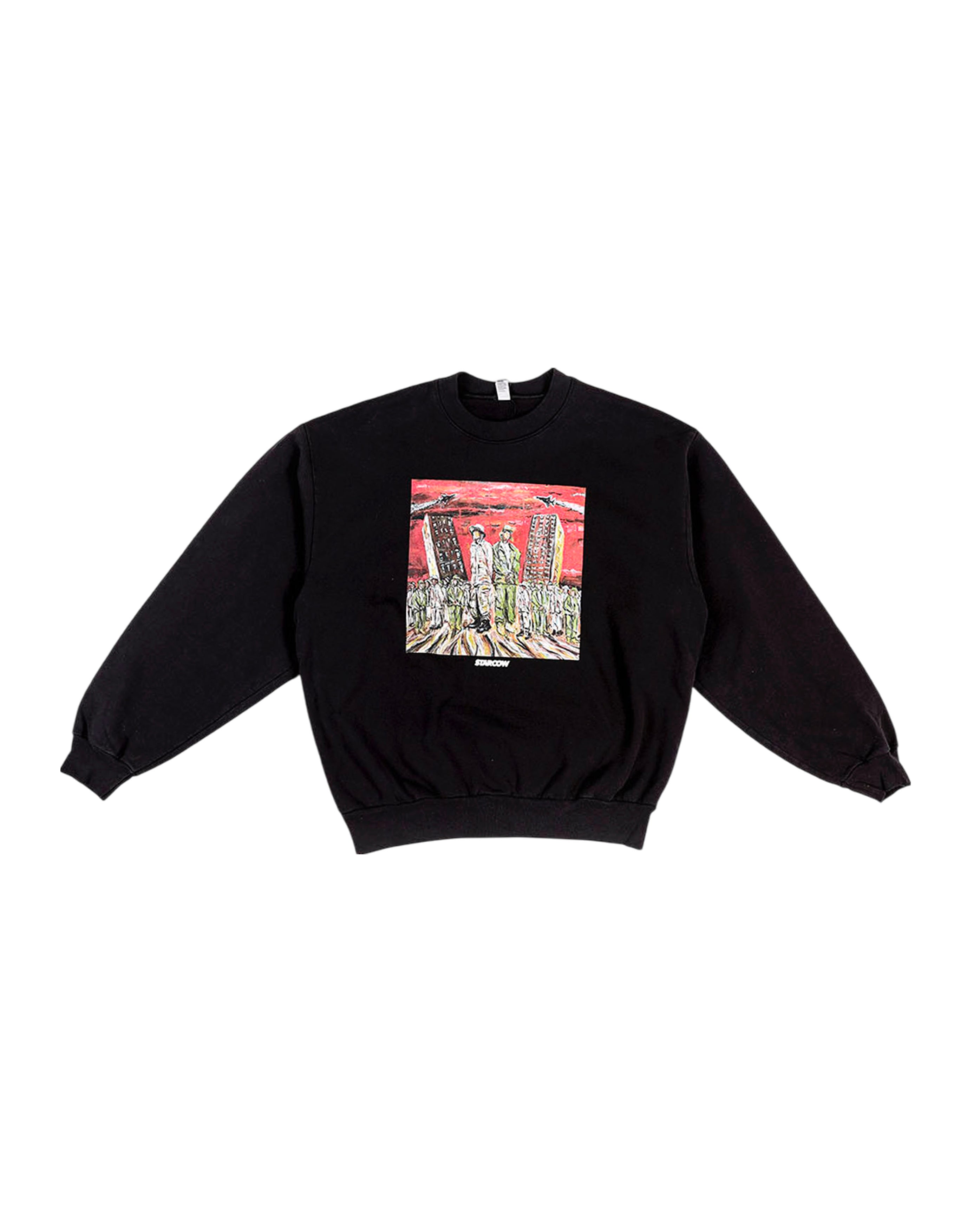 starcow-Starcow CNN X Squatdeadface crewneck Black-Starcowparis