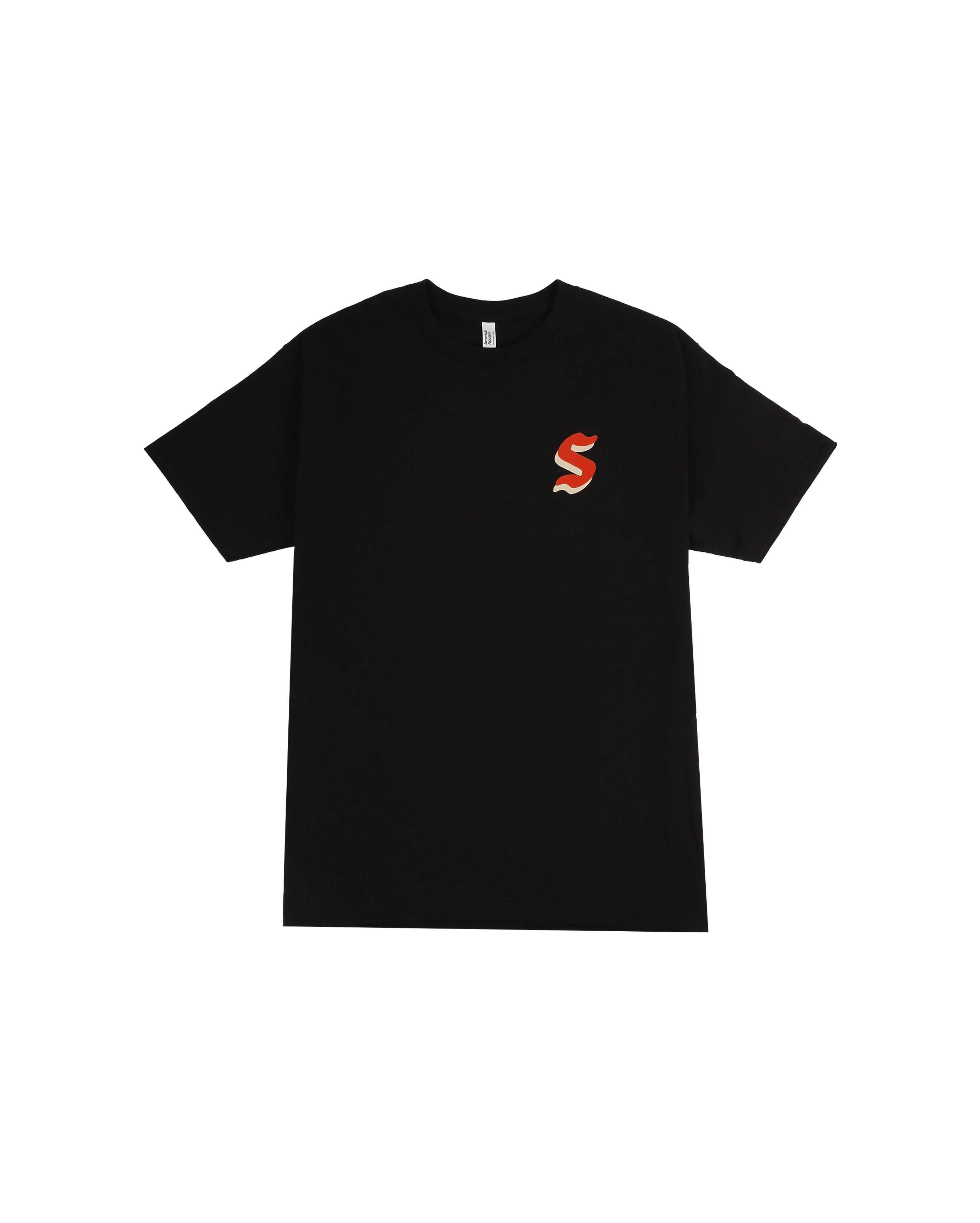 Logo S Rouge Tee Noir