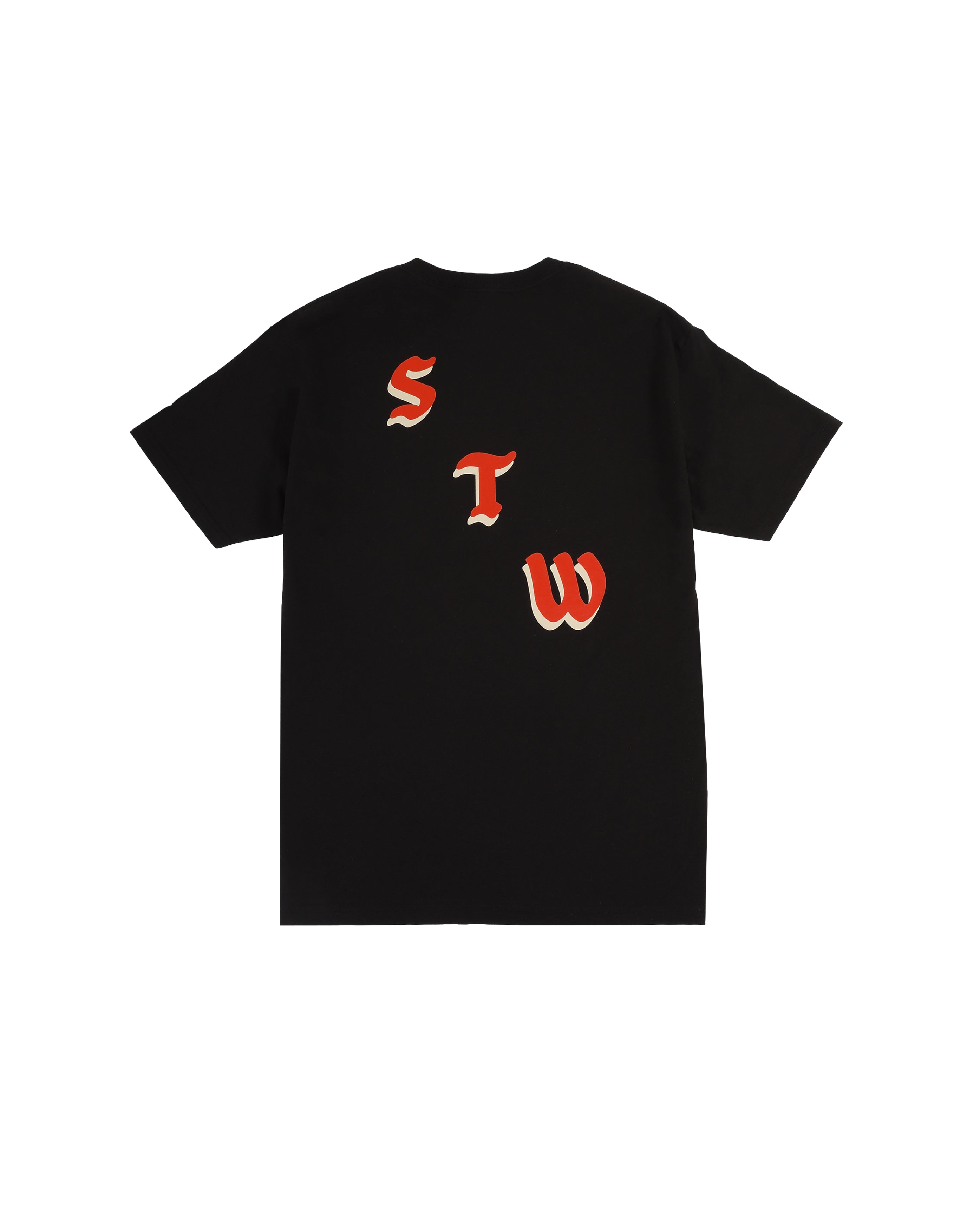 Logo S Rouge Tee Noir