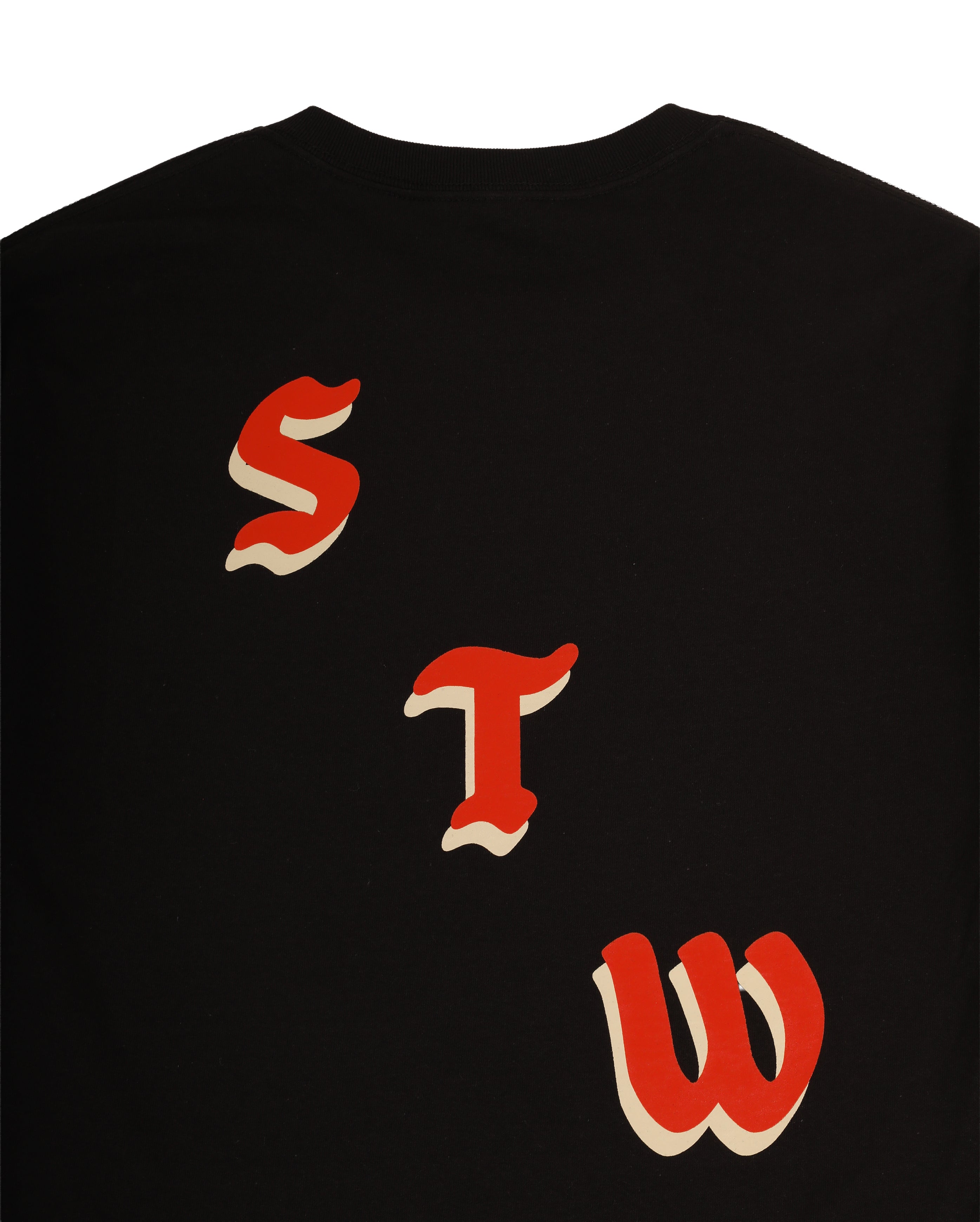 Logo S Rouge Tee Noir