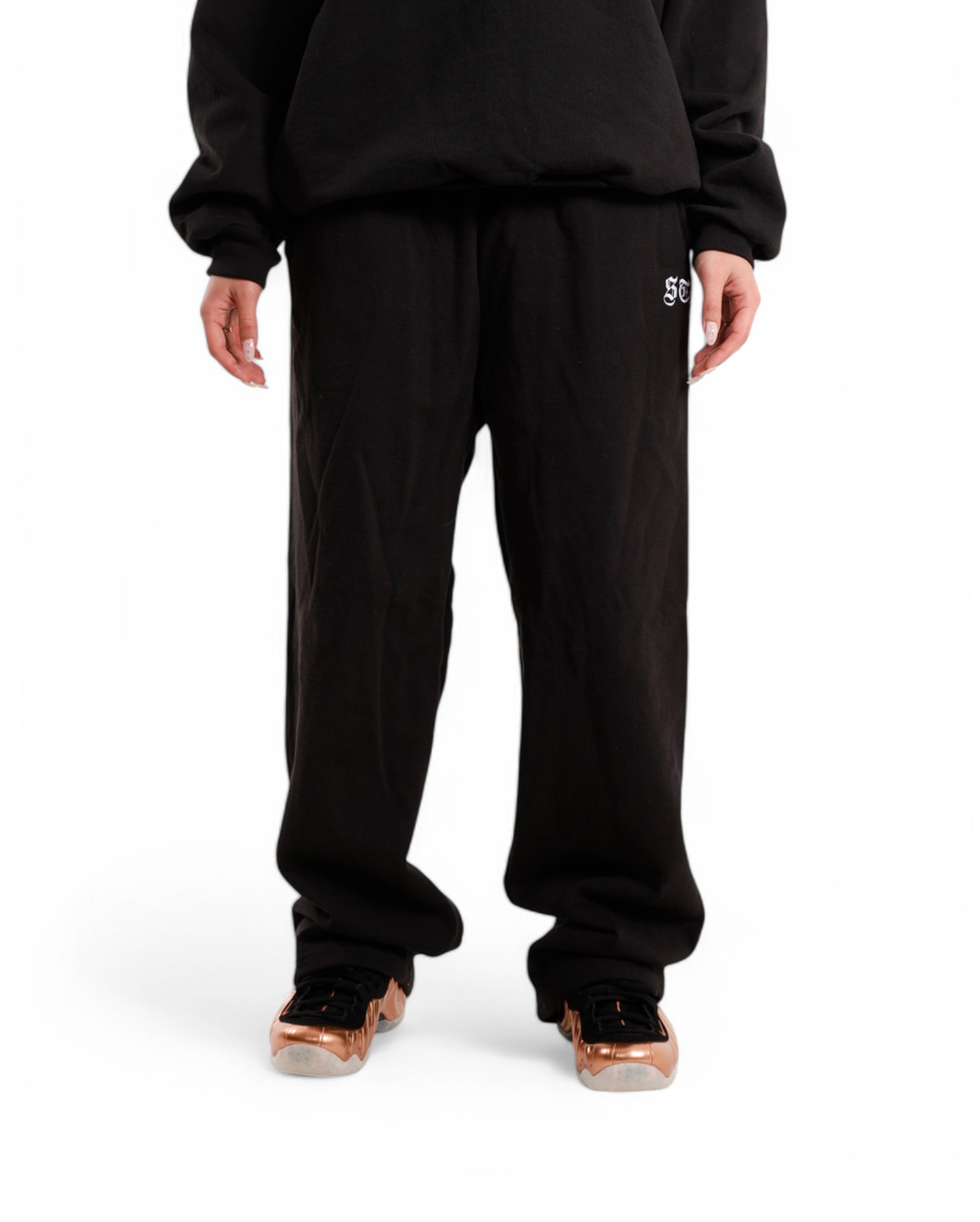 Starcow-Wide Pant Black STW Embroidered-Starcowparis