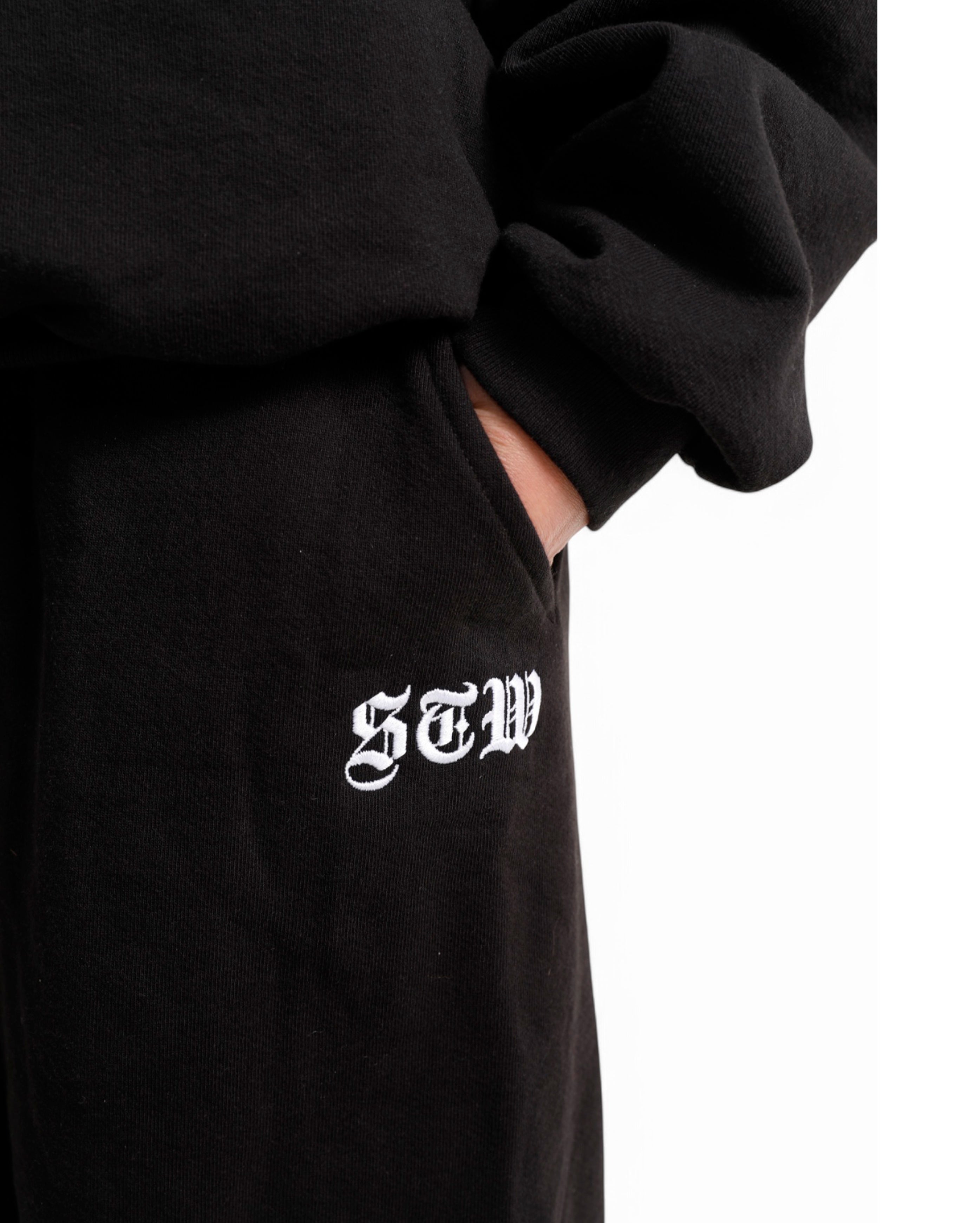Starcow-Wide Pant Black STW Embroidered-Starcowparis
