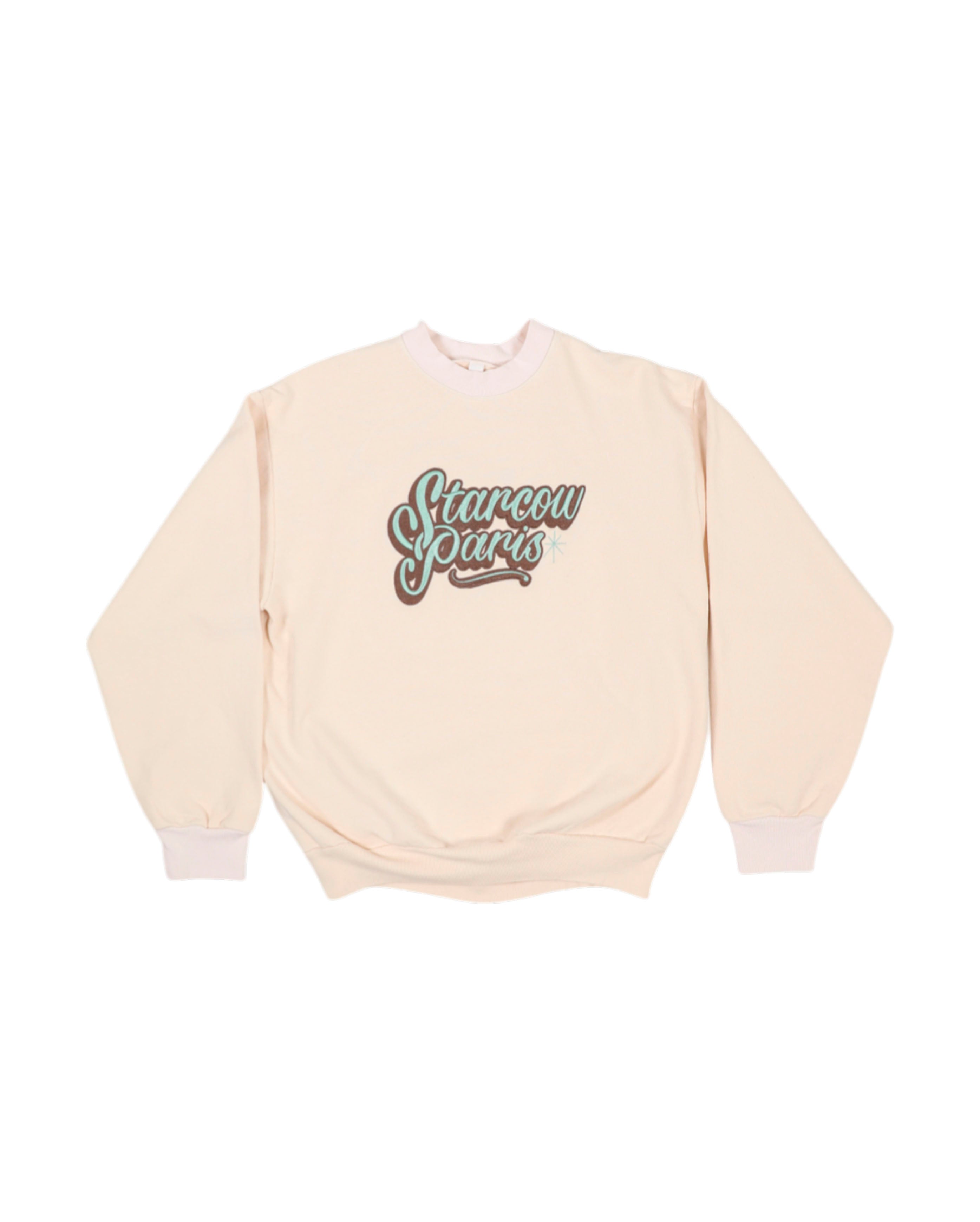 starcow-x With Vivid Color Crewneck Cream-Starcowparis
