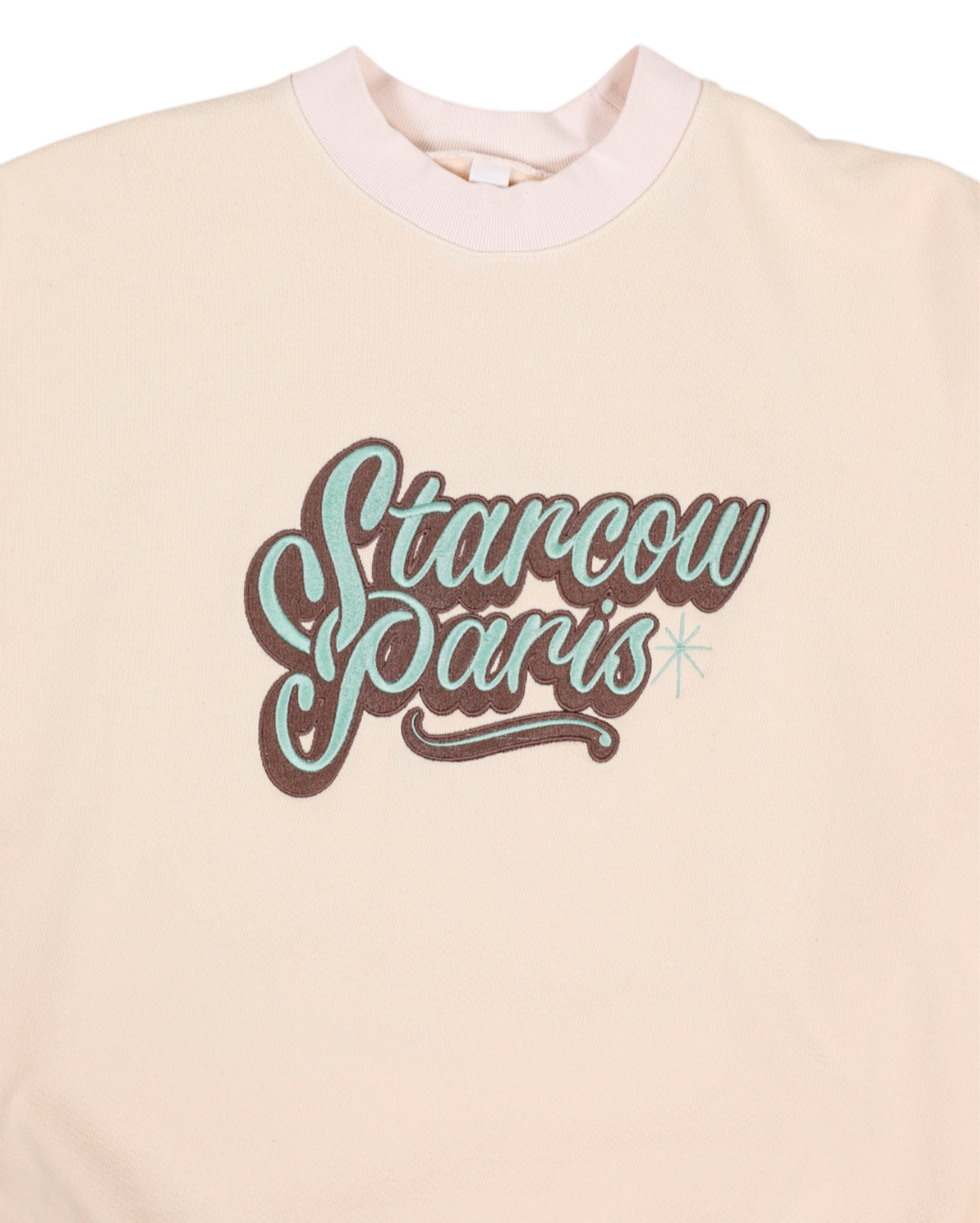 starcow-x With Vivid Color Crewneck Cream-Starcowparis