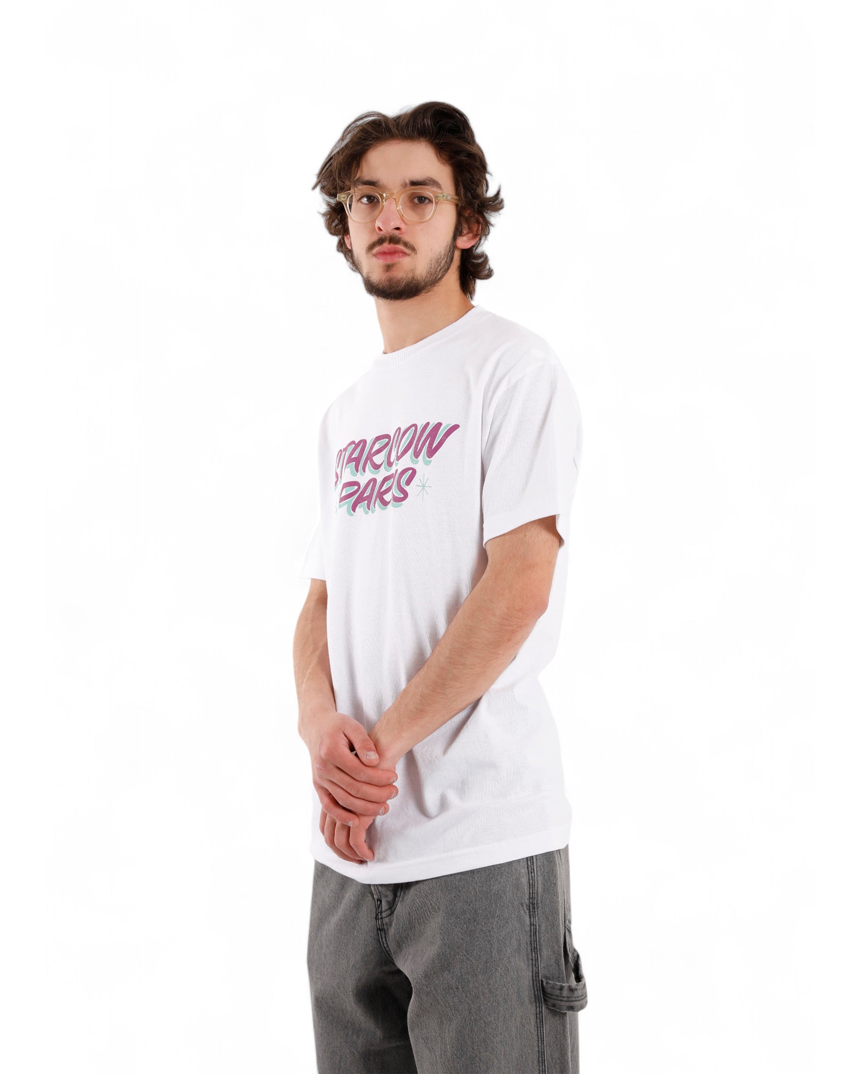 Starcow-x With Vivid Color Deck Tee White Magenta-Starcowparis