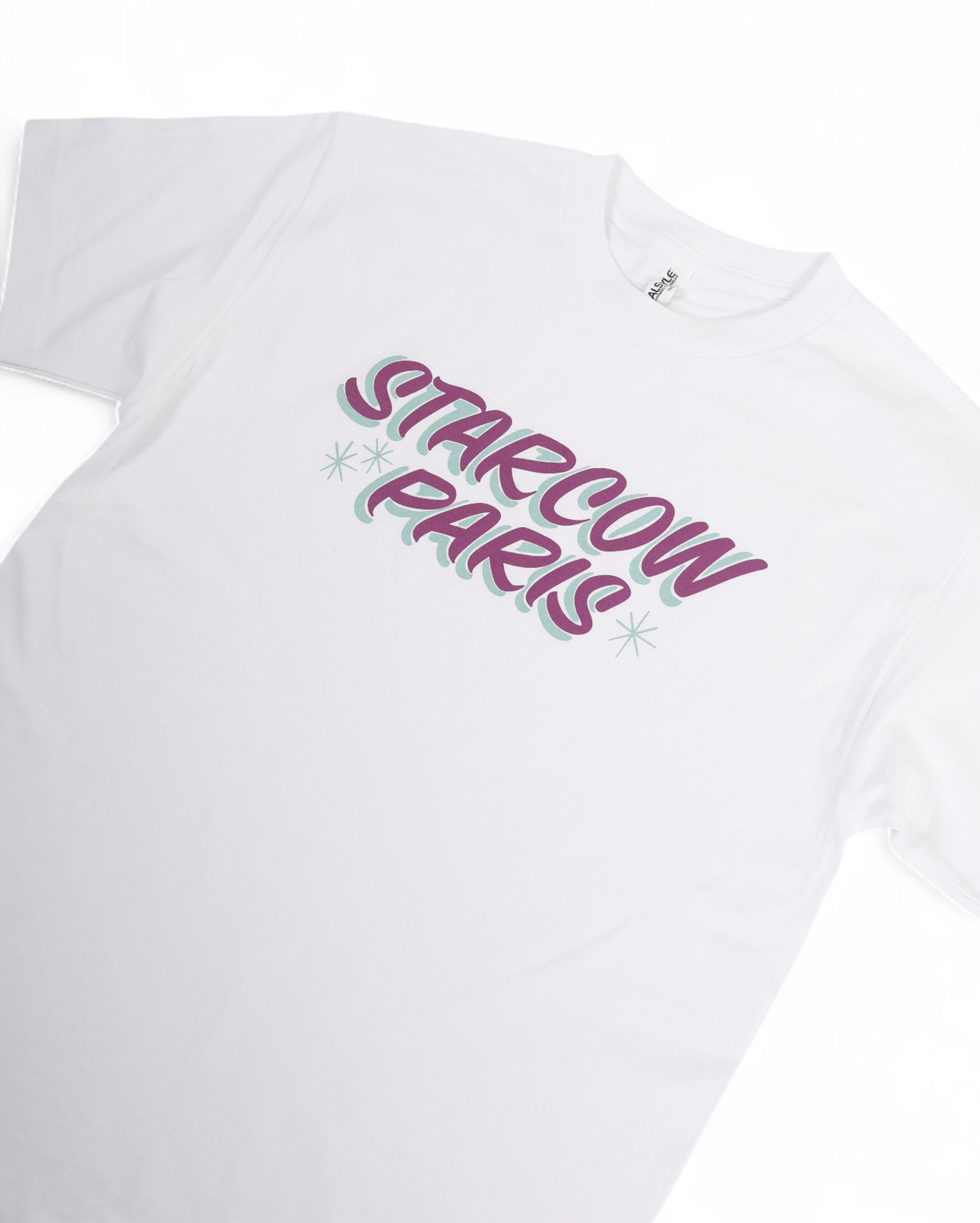 Starcow-x With Vivid Color Deck Tee White Magenta-Starcowparis