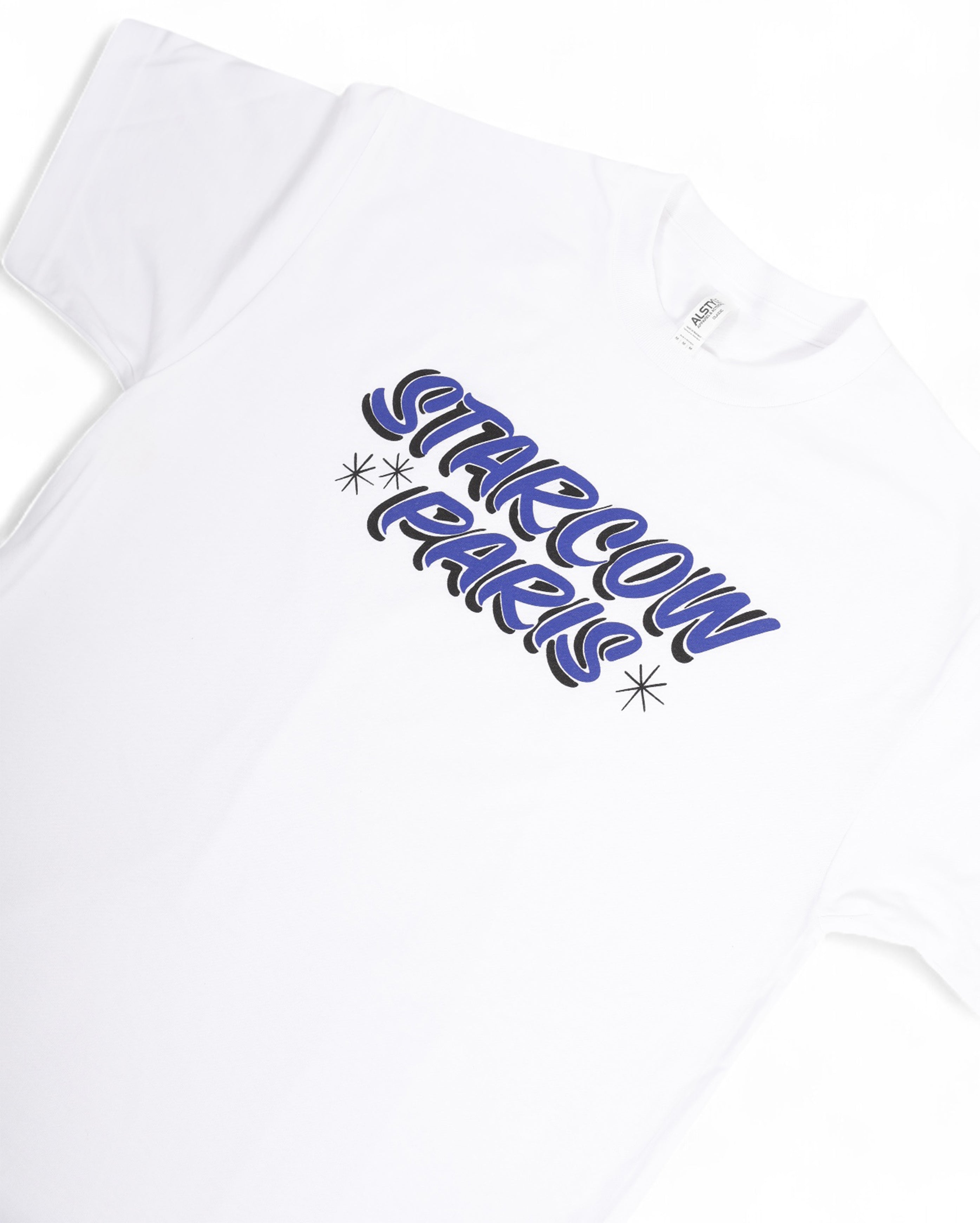 Starcow-x With Vivid Color Deck Tee White Blue-Starcowparis