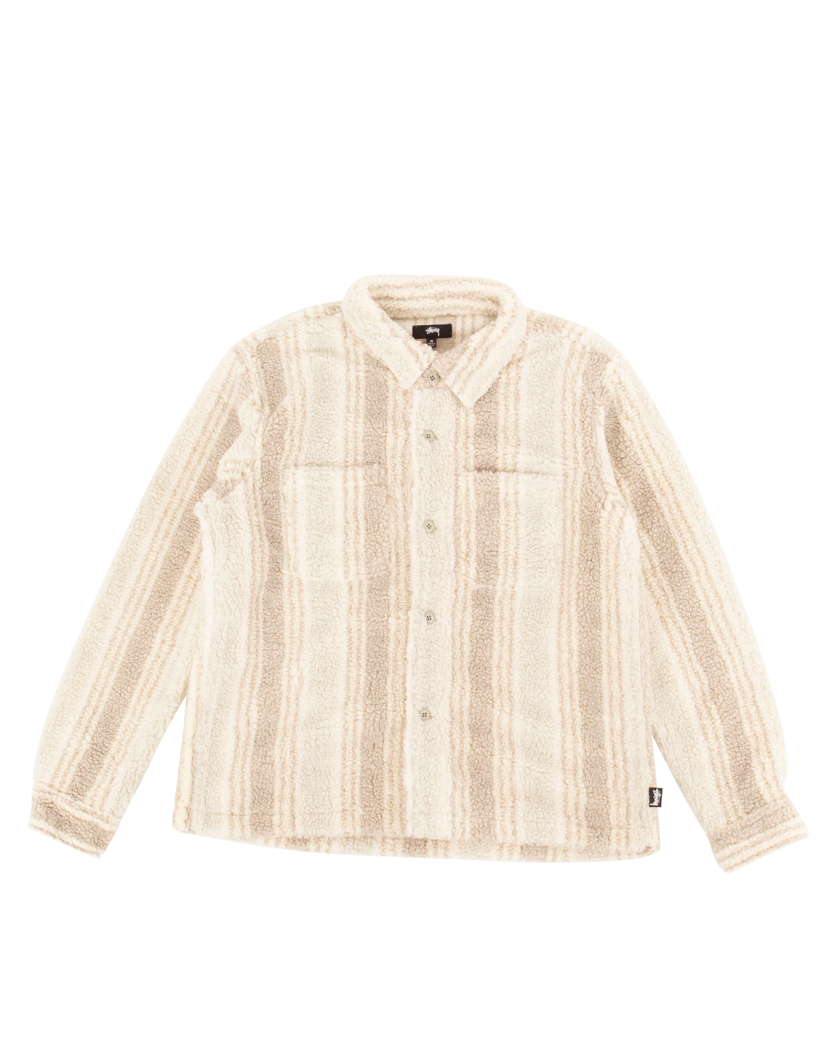 Stripe Sherpa Shirt Natural
