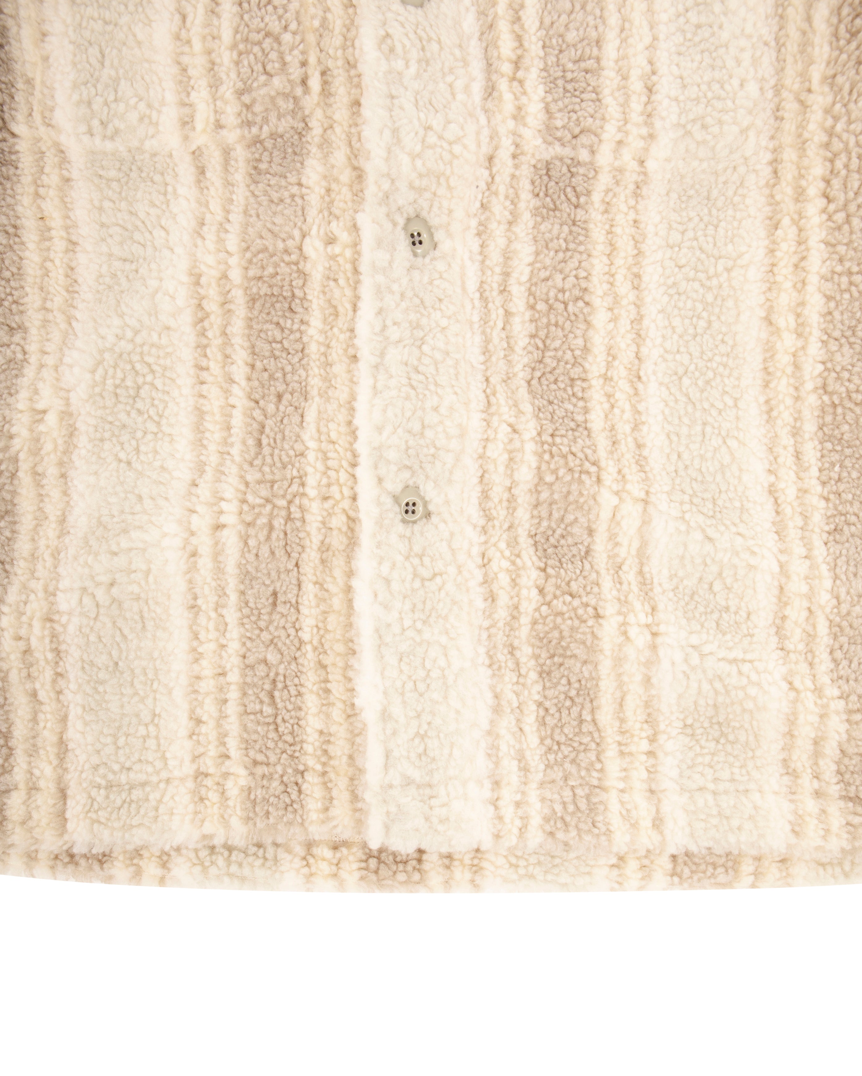 Stripe Sherpa Shirt Natural