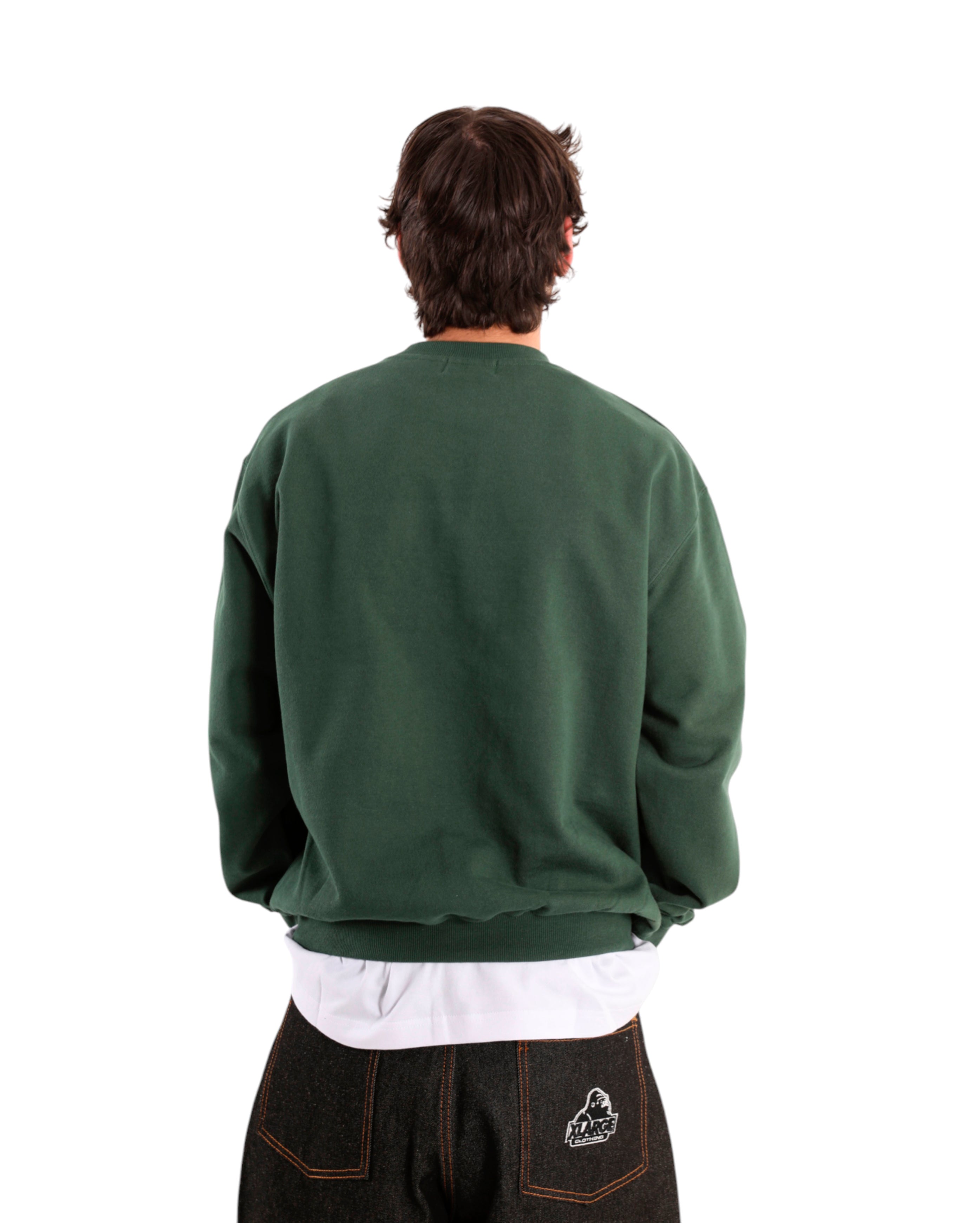 Chenille Standard Logo Crewneck Sweatshirt Green - Starcowparis - 2